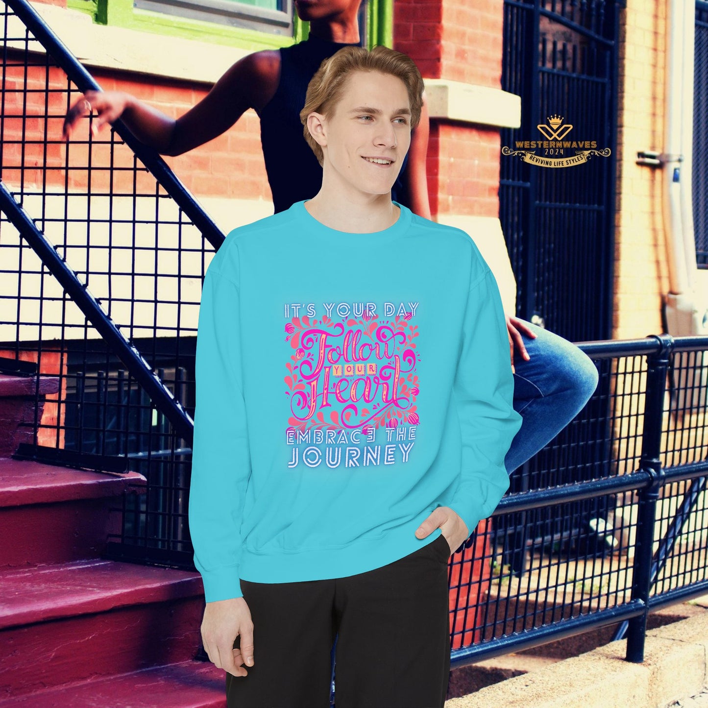 Unisex Garment-Dyed Sweatshirt_ N3+ Series UGDSS PT2WW001_ WesternWaves Limited Edition:
