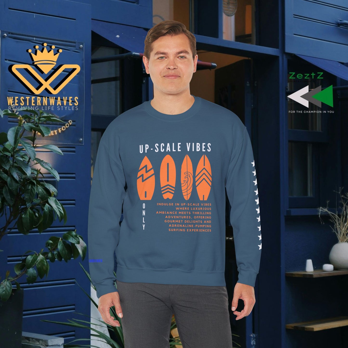 Unisex Heavy Blend™ Crewneck Sweatshirt_ N3+ Series UHBCSS PT2WW009_ Limited Edition Pure Luxury by WesternWaves: