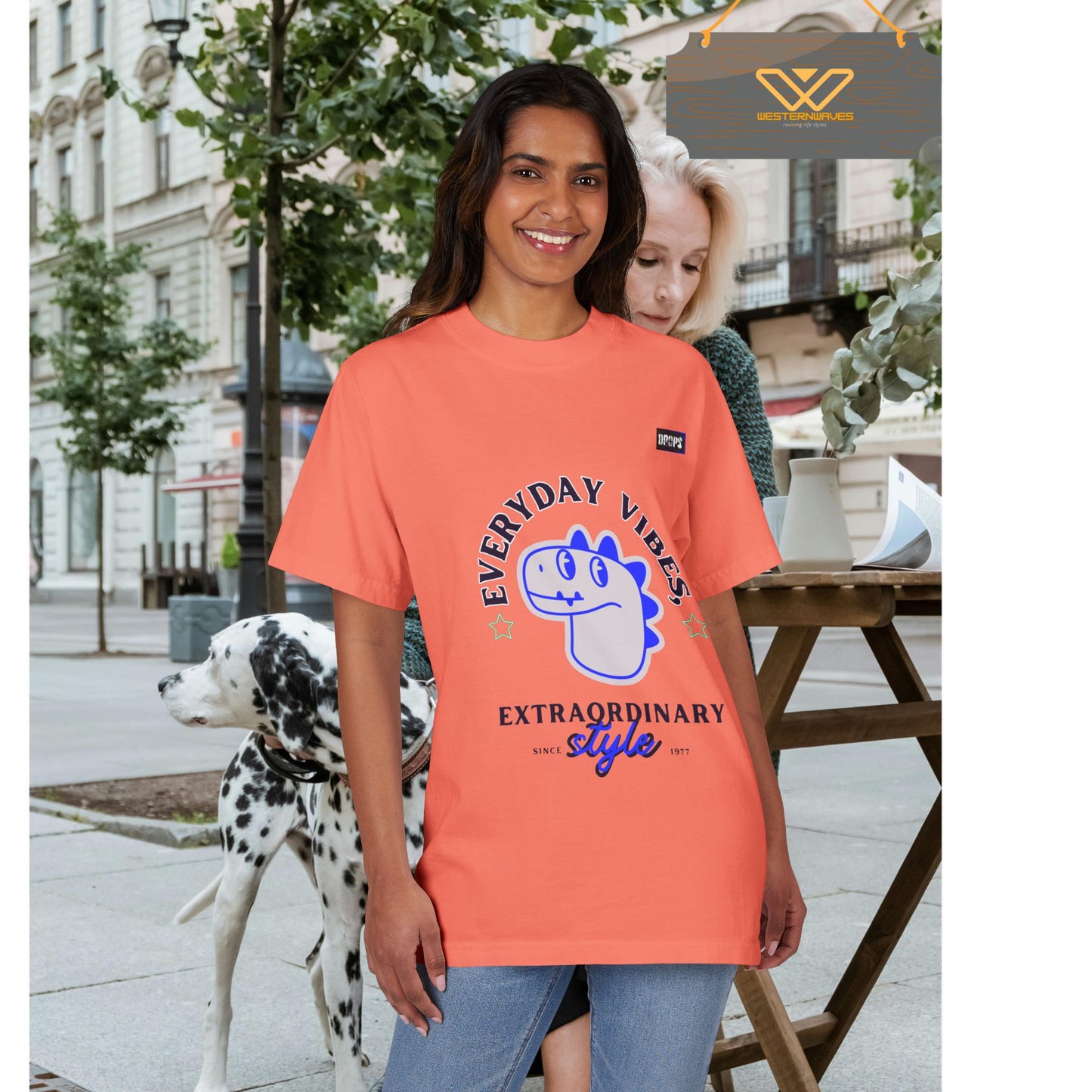 Unisex Garment-Dyed Tee_ N7* Series USGDTEE PT2WW001_ Limited Edition Vibrant T-shirt by WesternWaves: