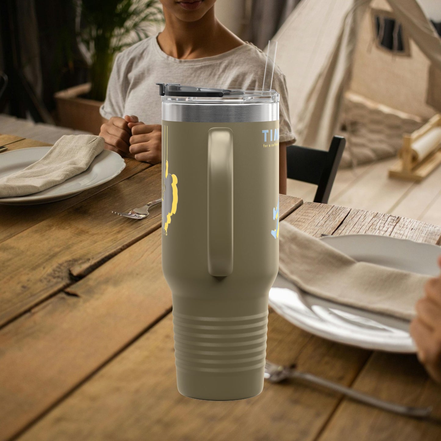 Adventure Insulated Travel Mug_ 40oz with Time & Freedom Design_ N7+ Series AITMUG PT2WW001_ Limited Edition by WesternWaves: