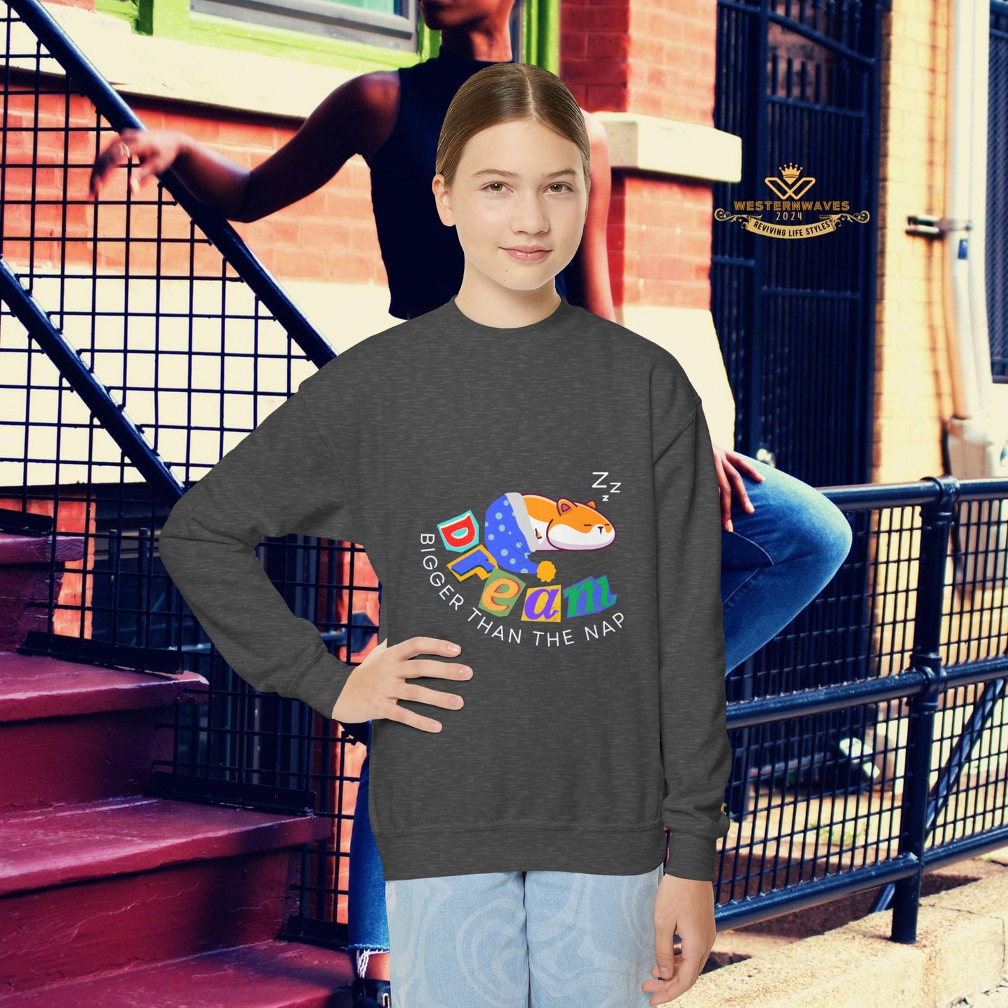 Youth Crewneck Sweatshirt_ N3+ Series YCNSS PT2WW001_ Limited Edition Perfect Companion for the School, Sports & Casual hangouts by WesternWaves: