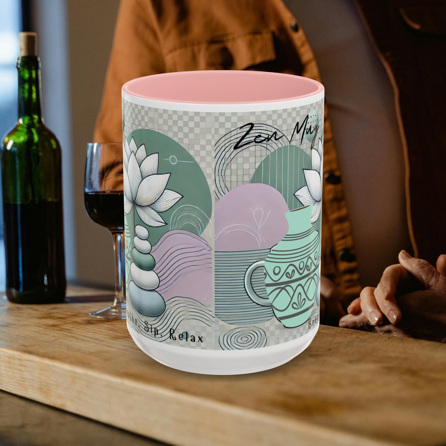 Accent Coffee Mug (11, 15oz) _ N3+ Series ACMUG PT2WW006_ Limited Edition Blend Style & Functionality by WesternWaves: