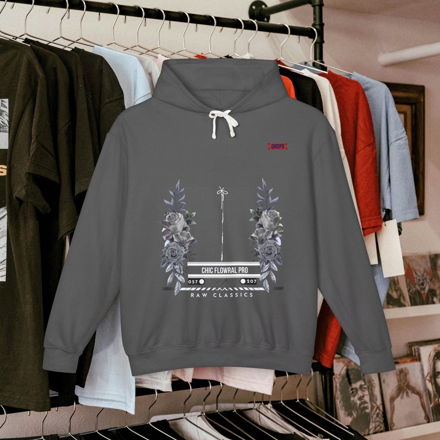 Lightweight Hooded Sweatshirt_ Series UWD 053_ Limited Edition Floral Streetwear by WesternWaves: