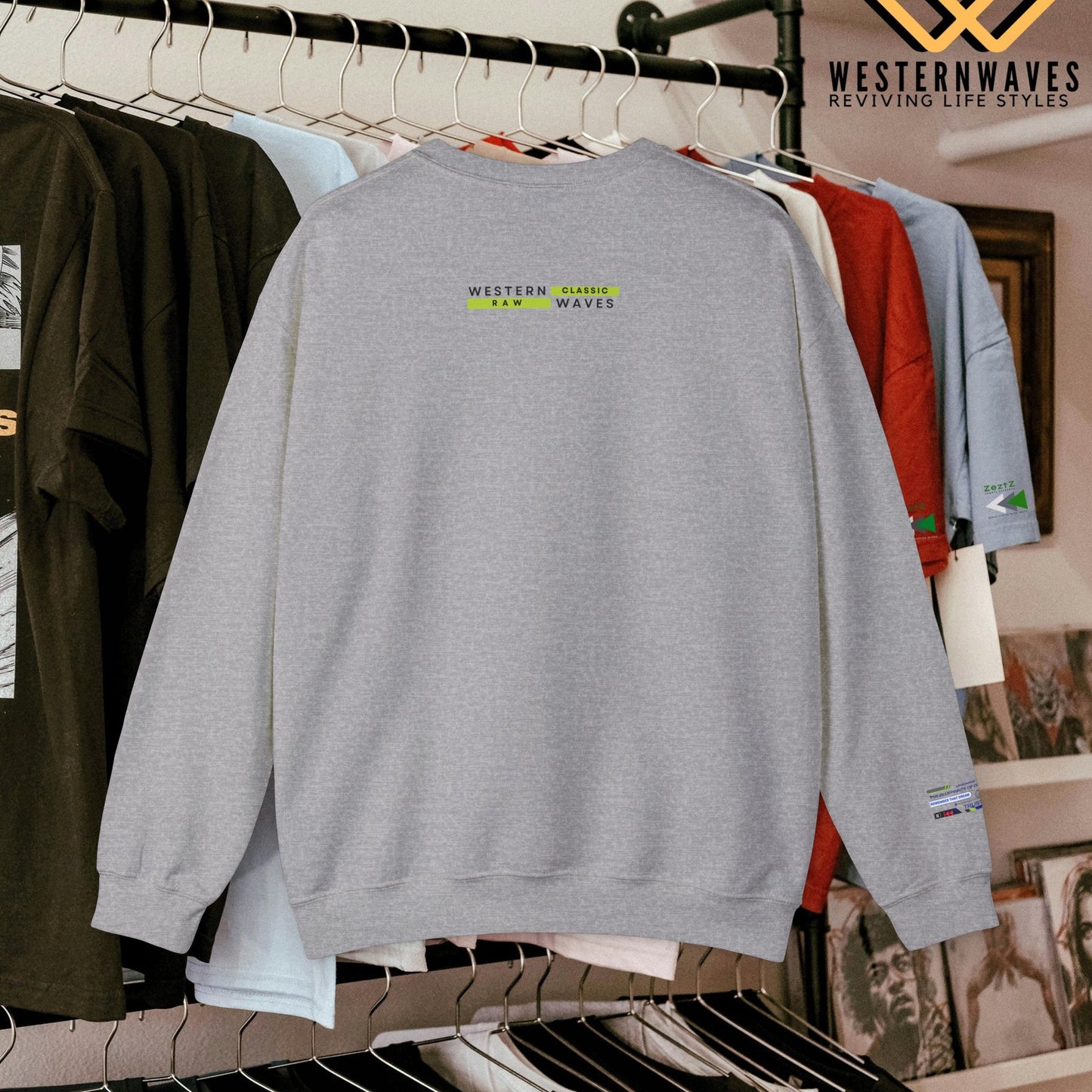 Unisex Heavy Blend™ Crewneck Sweatshirt_ N3+ Series UHBCSS PT2WW035_ Limited Edition Pure Luxury By WesternWaves: