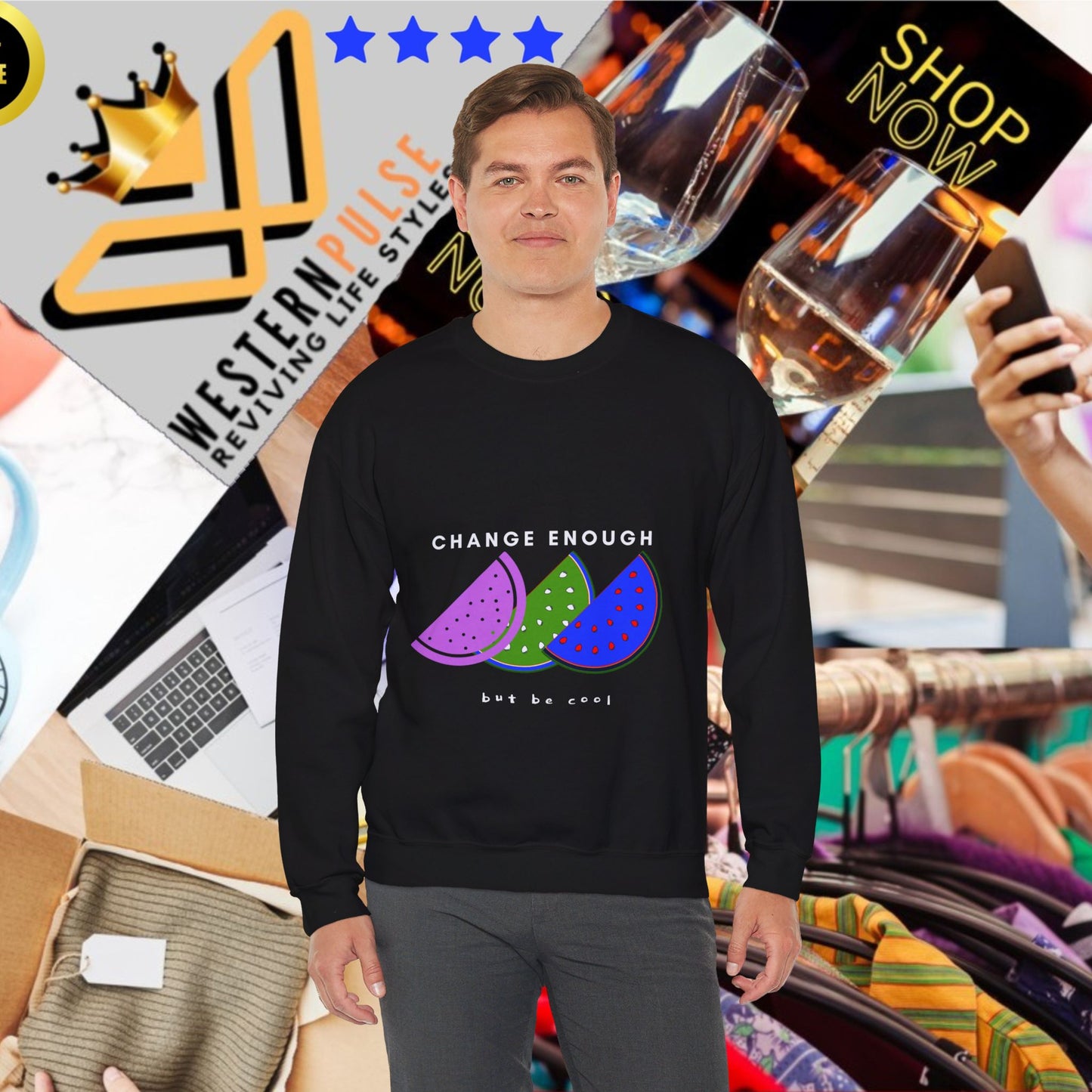 Unisex Heavy Blend™ Crewneck Sweatshirt_ N2+ Series UHBCSS PT2WW003_L imited Edition Pure Luxury for Every Occasion by WesternWaves:
