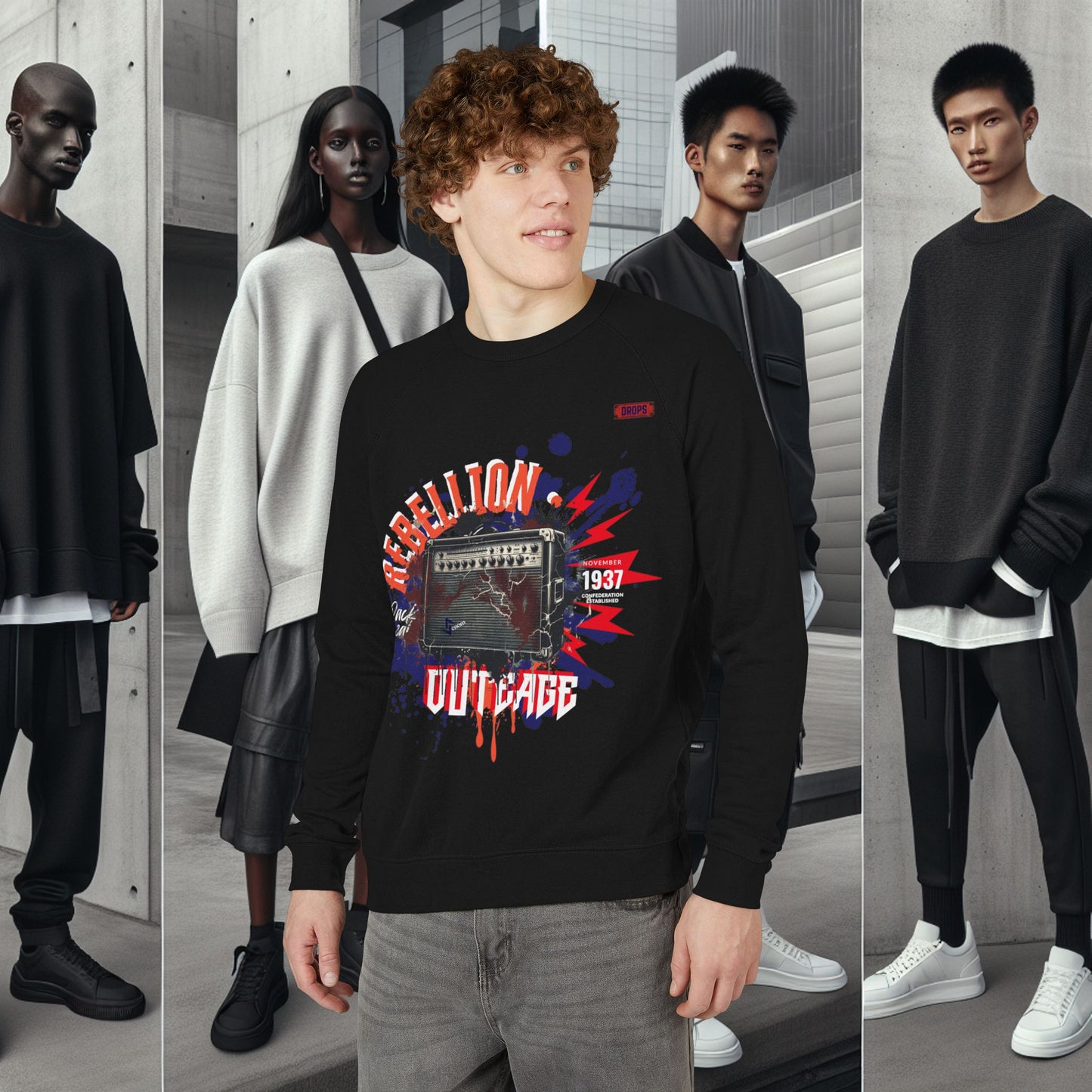 Rebellion Graphic Crewneck Sweatshirt_ 02 Sep 2025_ Unisex Fashion, Casual Wear, Music Lover Gift, Vintage Style Apparel, Streetwear Style