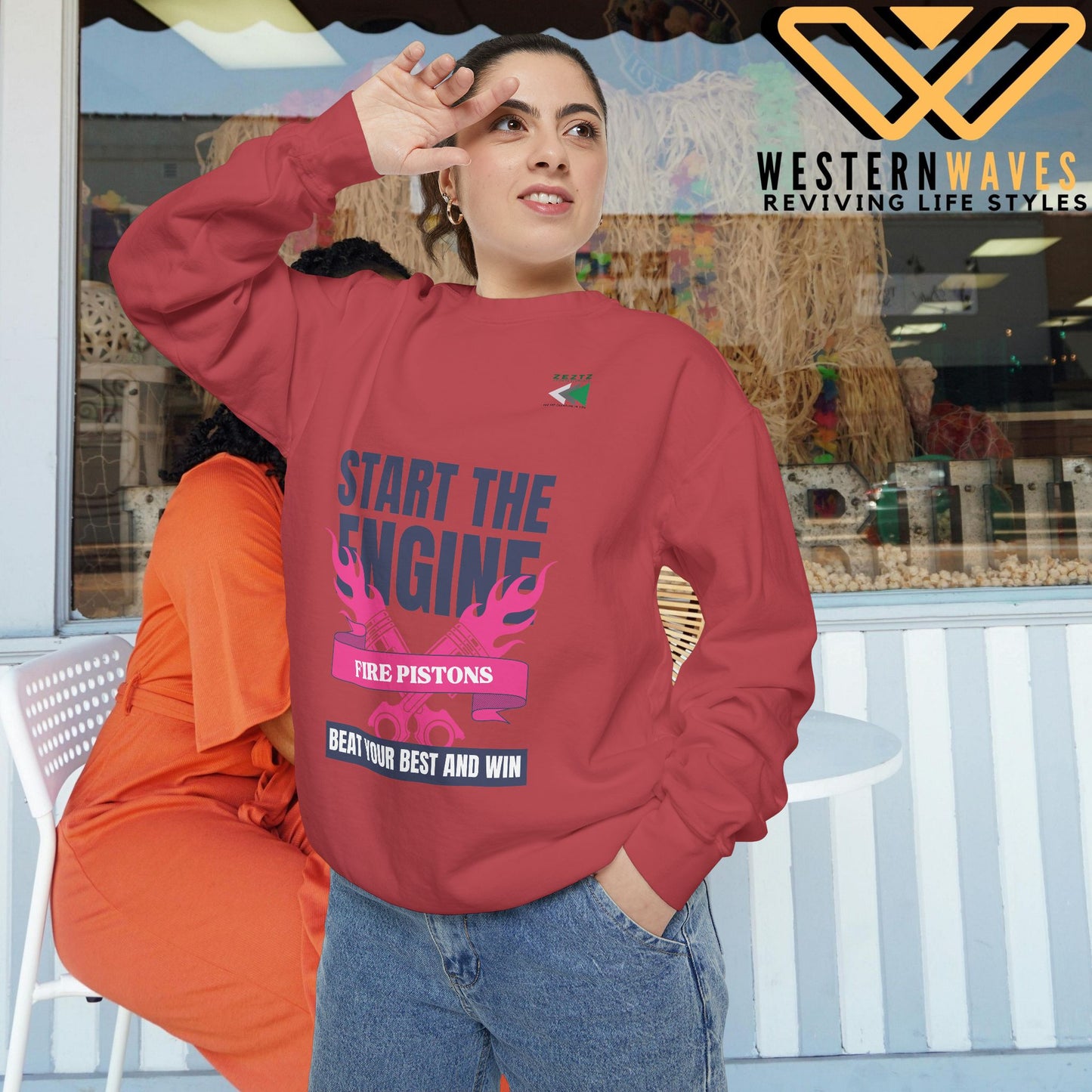 Unisex Garment-Dyed Sweatshirt_ N2 Series USGDSS PT2WW002_ Limited Edition Masterpiece of ‘ZeztZ’ Sports Brand _ Luxury & Casual Comfort by WesternWaves: