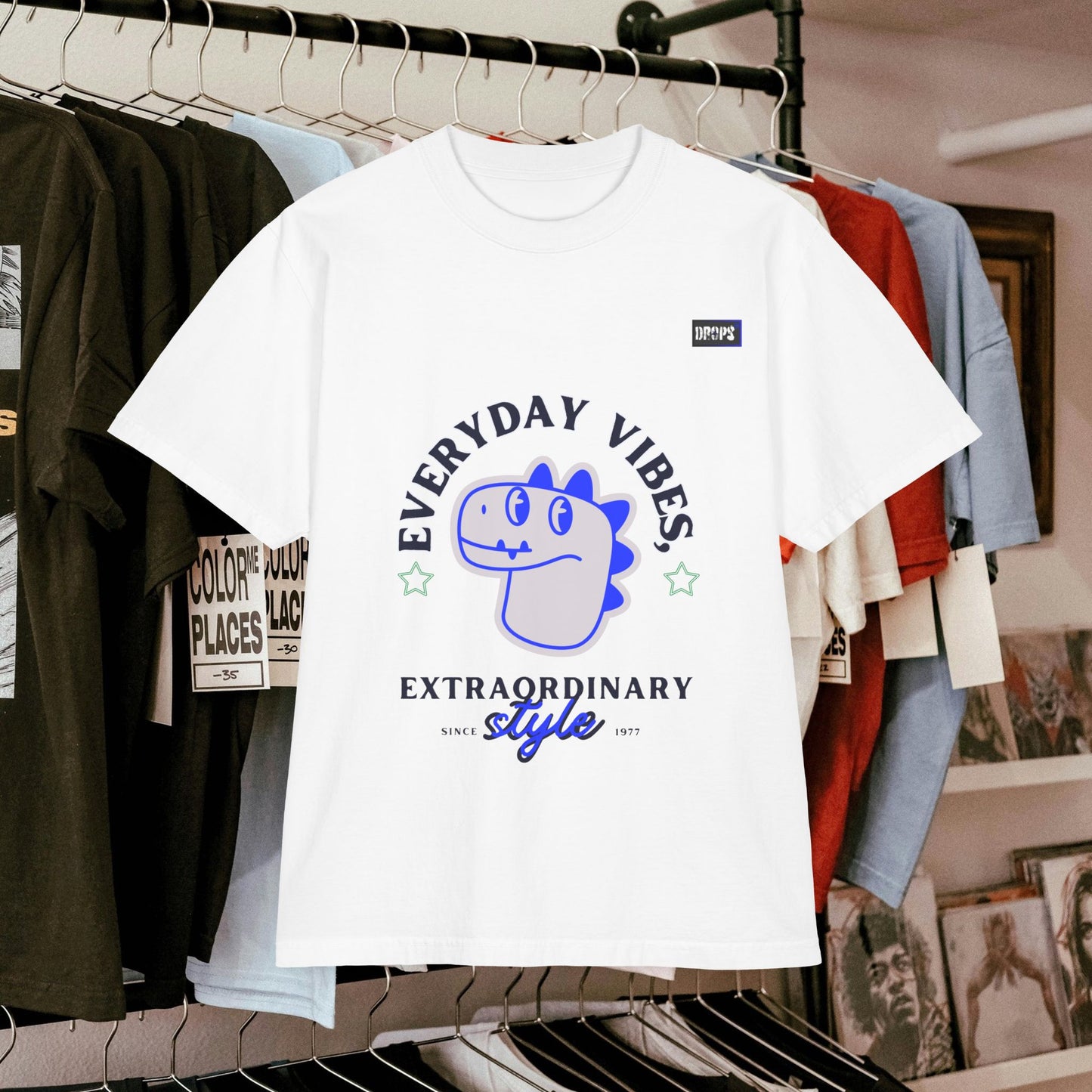 Unisex Garment-Dyed Tee_ N7* Series USGDTEE PT2WW001_ Limited Edition Vibrant T-shirt by WesternWaves: