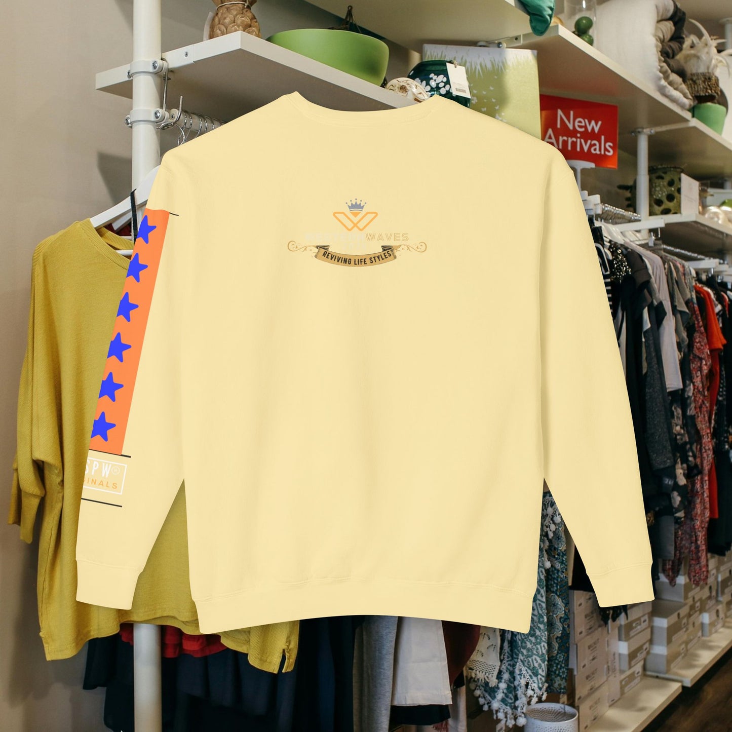 Unisex Lightweight Crewneck Sweatshirt_ N2+ Series ULWCSS PT2WW007_Limited Edition Unparalleled Quality by WesternWaves: