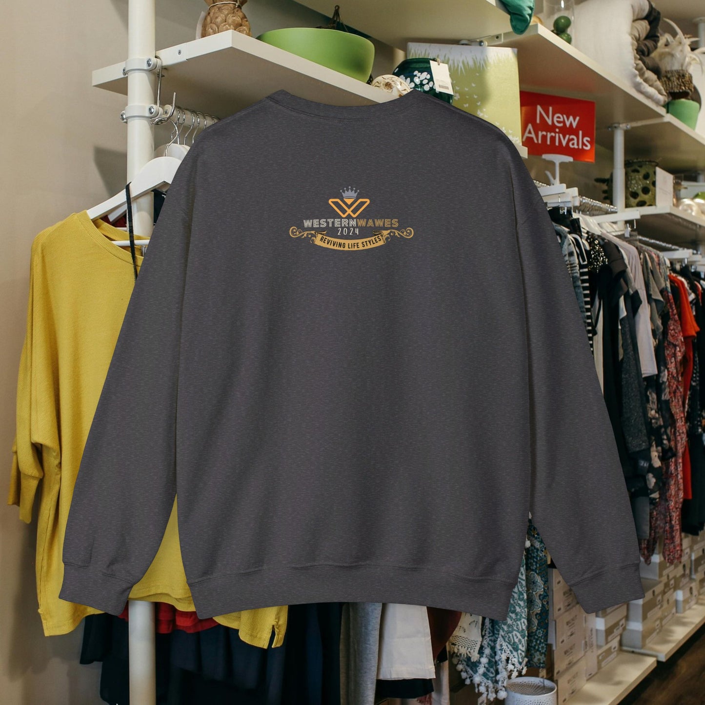 Unisex Heavy Blend™ Crewneck Sweatshirt_ N2+ Series UHBCSS PT2WW003_L imited Edition Pure Luxury for Every Occasion by WesternWaves: