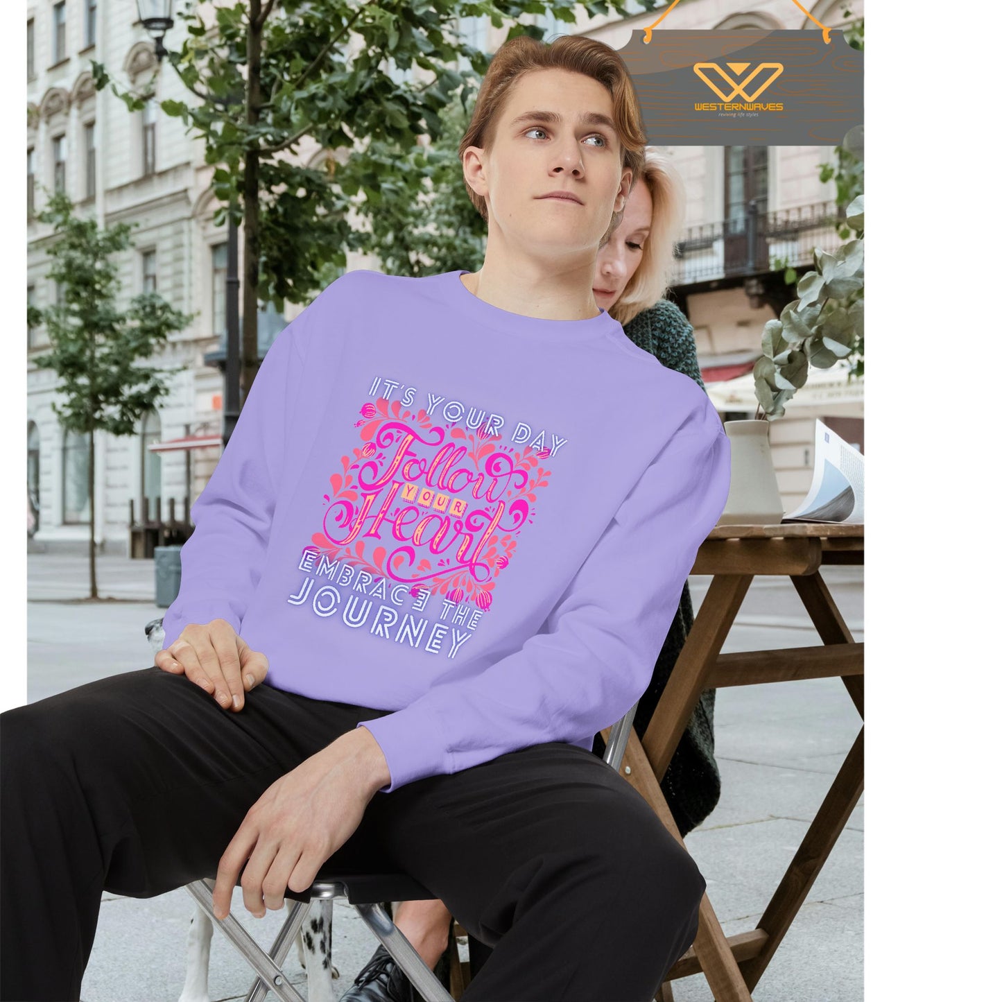 Unisex Garment-Dyed Sweatshirt_ N3+ Series UGDSS PT2WW001_ WesternWaves Limited Edition: