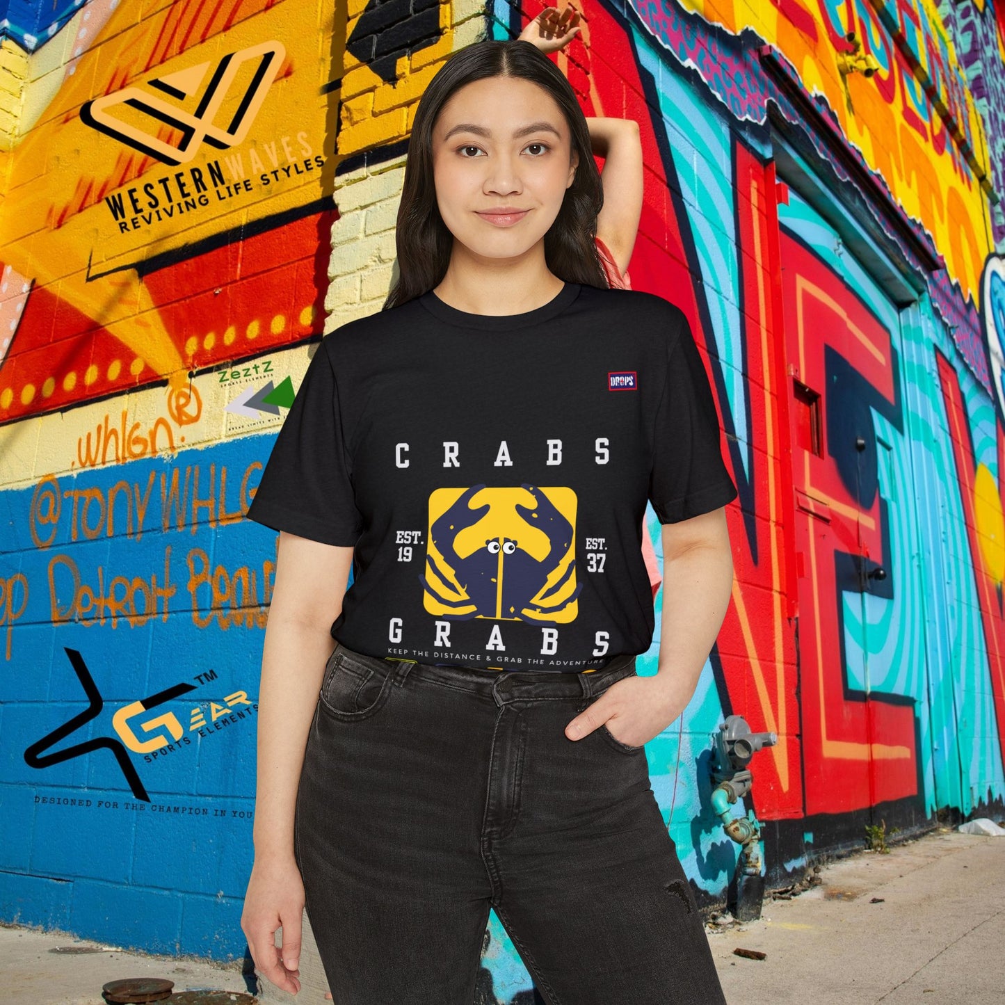 Eco-Friendly Crab Graphic Tee, Sustainable Fashion T-Shirt, Unisex Nature Lover Gift, Beach Vibes Apparel, Boho T-Shirt_ 22 May 2025_ 001