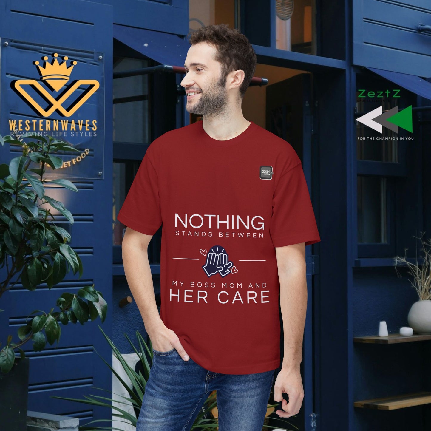 Unisex Midweight T-shirt, Made in USA_ N+ Series UMTS PT2WW007_ Limited Edition Design by WesternWaves: