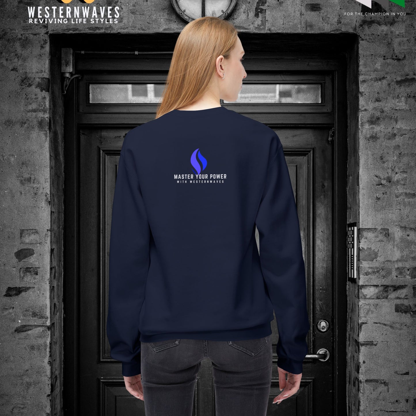 Softstyle Fleece Crewneck Sweatshirt_ N3+ Series SSFCNSS PT2WW001_ Limited Edition Comfort, Durabile & Sustainable Fashion Raw Classic by WesternWaves: