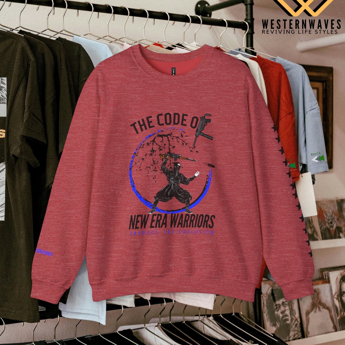 Unisex Heavy Blend™ Crewneck Sweatshirt_ N3+ Series UHBCSS PT2WV010_ Limited Edition Timeless Style by WesternWaves: