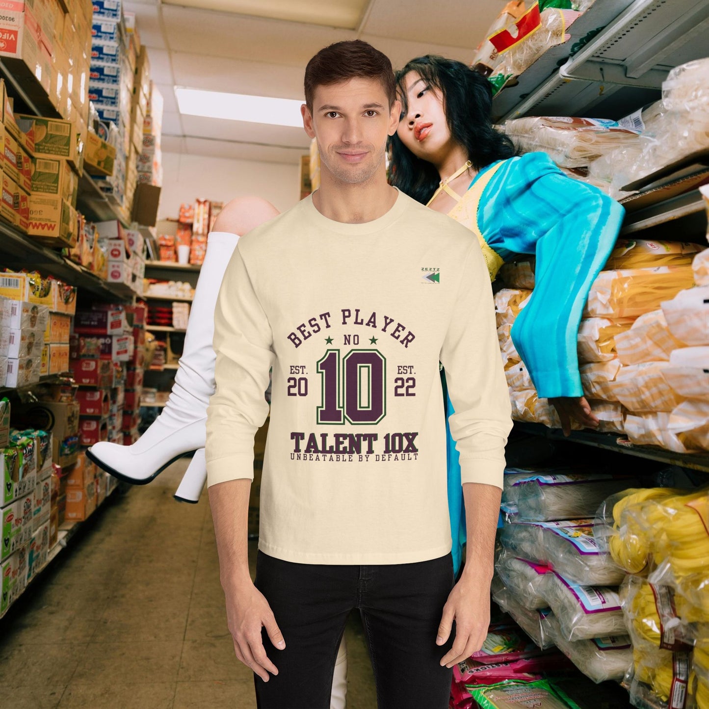 Unisex Classic Long Sleeve T-Shirt - Talent 10x, Perfect for Sports Lovers_ N6+ Series USCLSTS PT2WW001_ Limited Edition by WesternWaves: