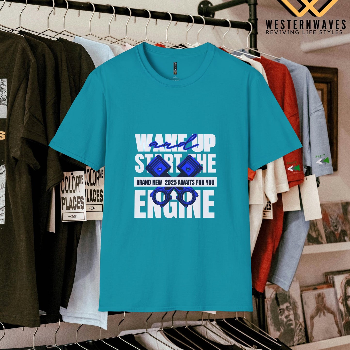 Unisex Softstyle T-Shirt_ N3+ Series USSTS FT2WW004_ Redefine Relaxation Limited Edition by WesternWaves: