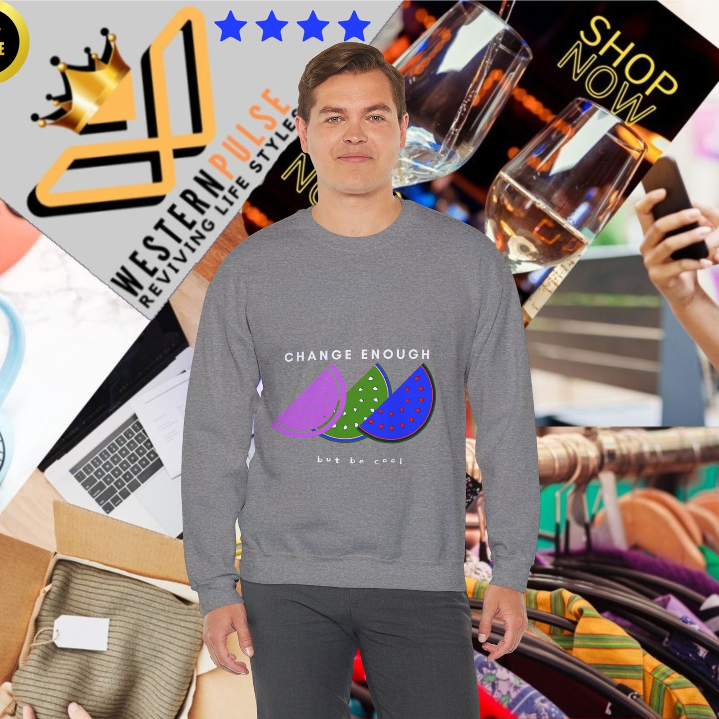 Unisex Heavy Blend™ Crewneck Sweatshirt_ N2+ Series UHBCSS PT2WW003_L imited Edition Pure Luxury for Every Occasion by WesternWaves: