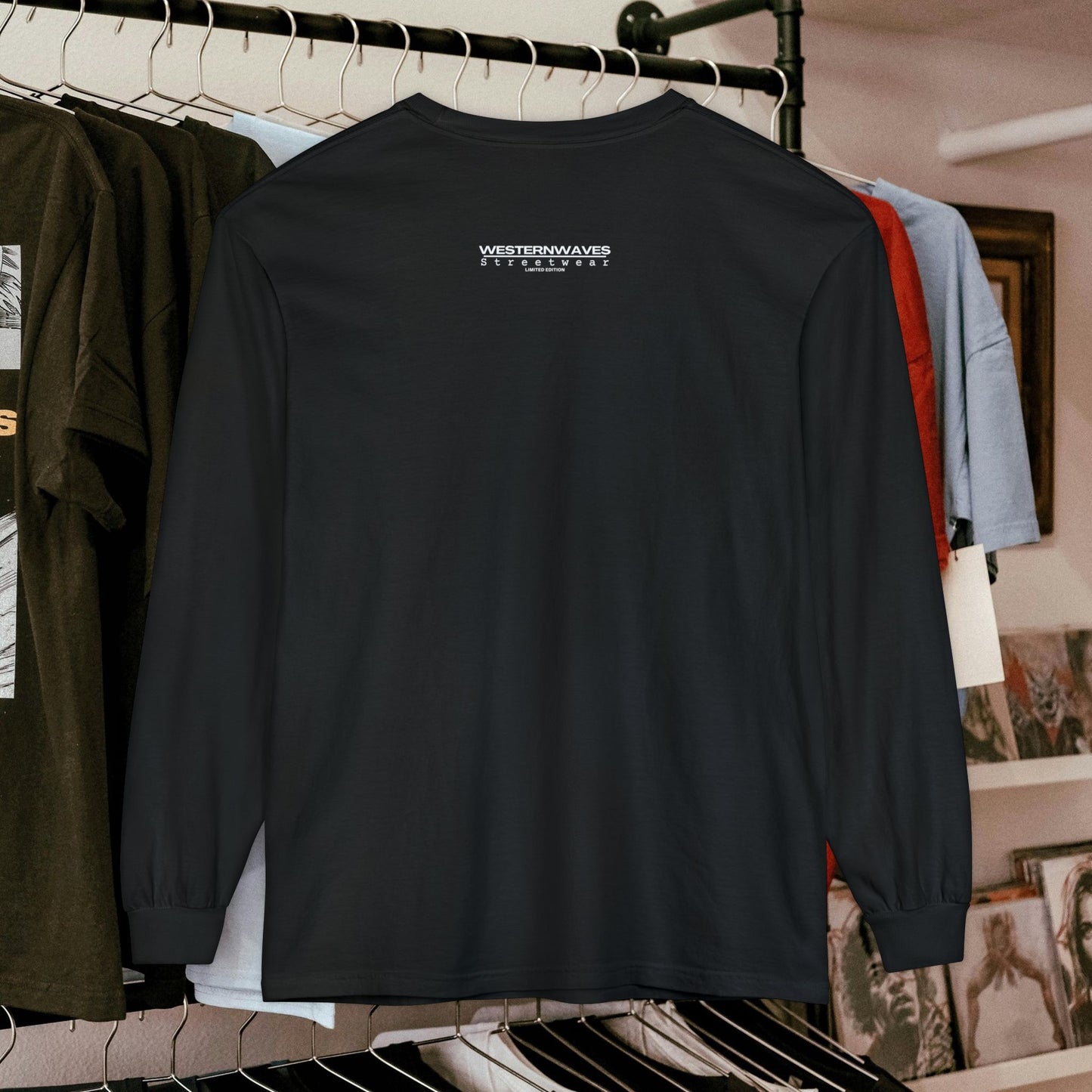 Unisex Long Sleeve T-shirt_ Series N8+ USLSTS PT2WW001_ HSD 009_ Limited Edition Trendy Statement Apparel by WesternWaves:
