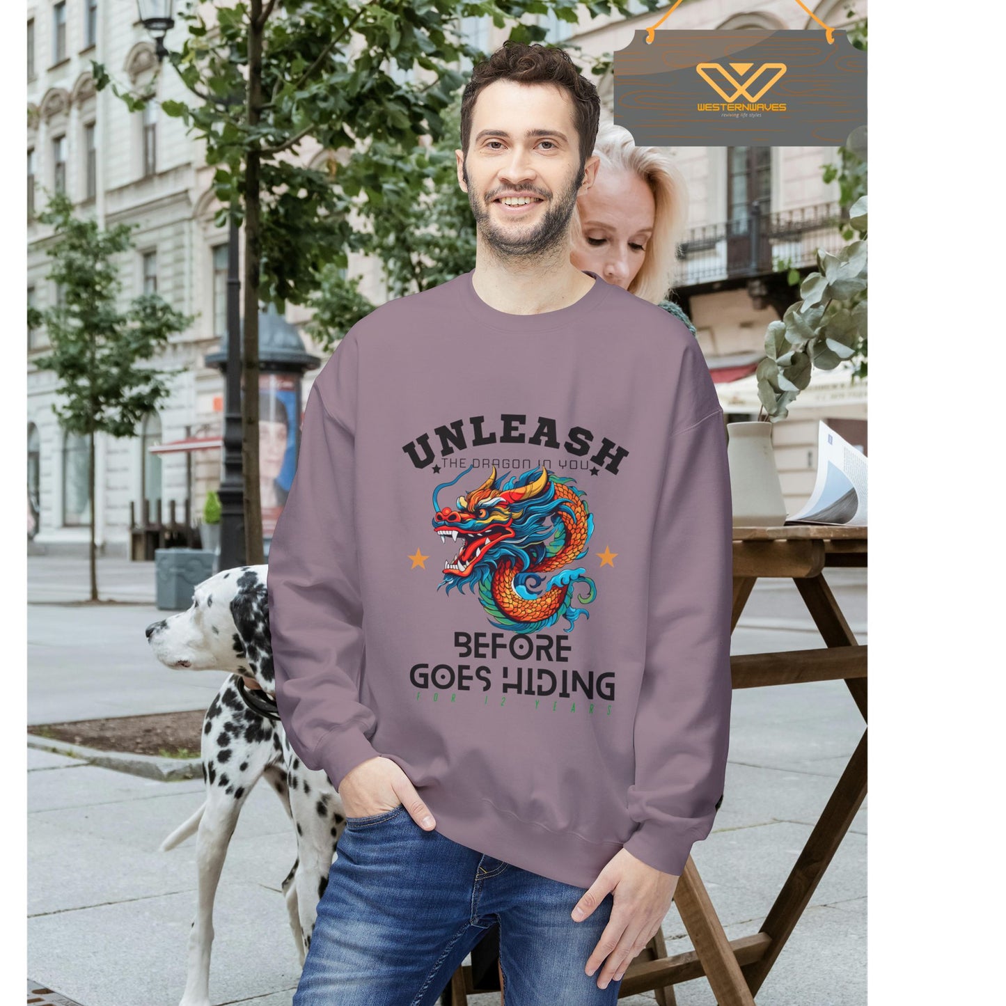 Unisex Midweight Softstyle Fleece Crewneck Sweatshirt_ N3+ Series USMWSSFCNSS PT2WW001_ Limited Edition Stylish Eco-conscious Raw Classic by WesternWaves: