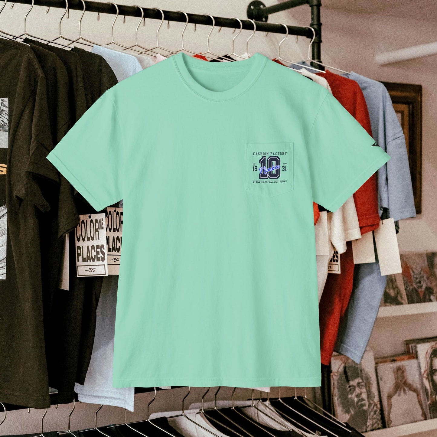 Unisex Garment-Dyed Pocket T-Shirt_ N3+ Series USGDPTS PT2WW001_ Limited Edition Raw Classic by WesternWaves:
