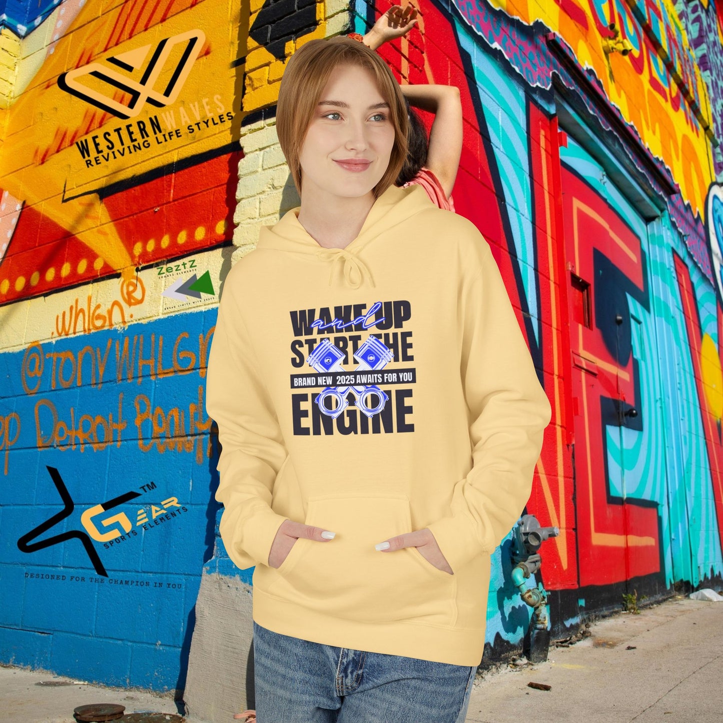 Unisex Midweight Softstyle Fleece Hoodie_ N3+ Series USMWSSFH PT2WW010_ Limited Edition Luxuriously Soft 100% Cotton Face by WesternWaves: