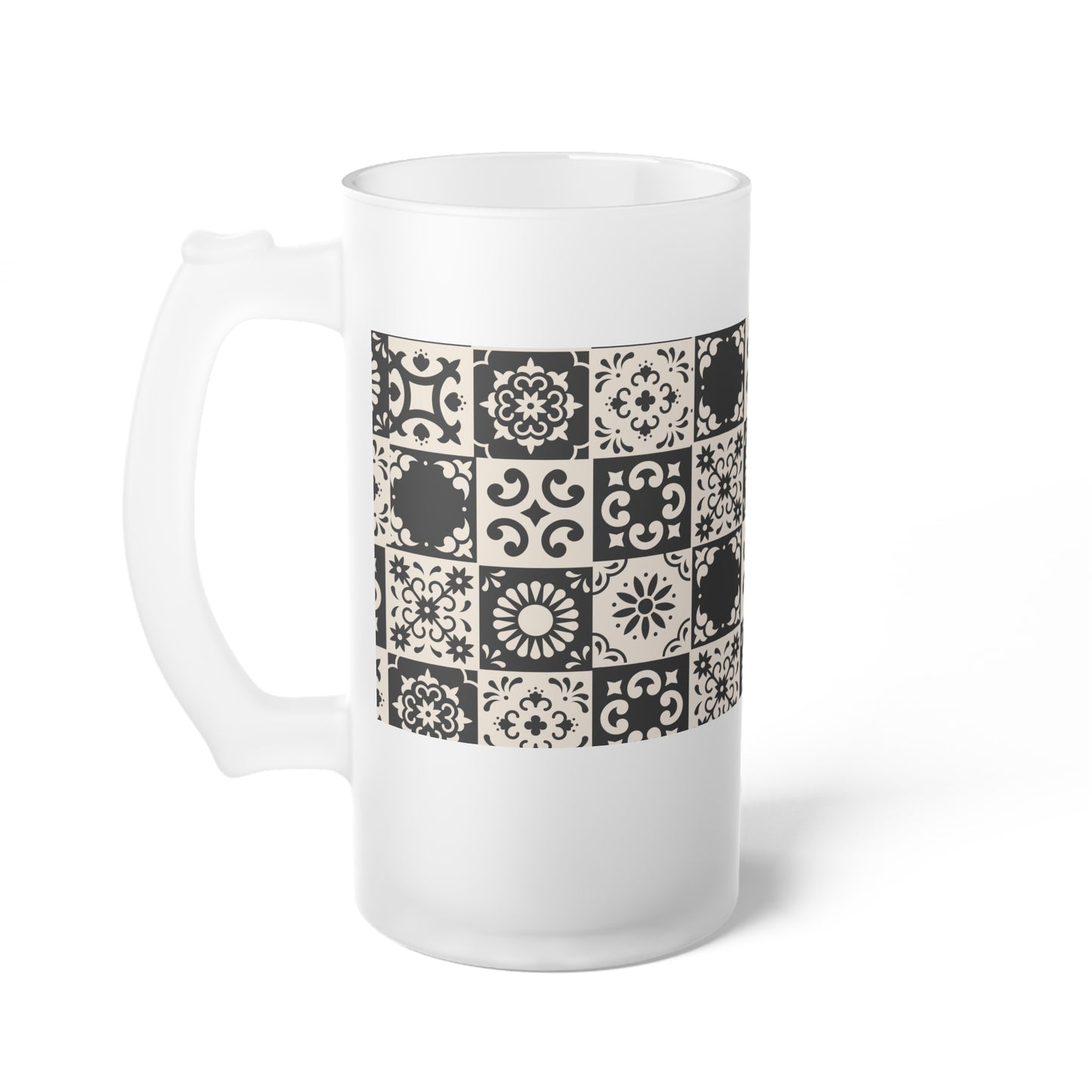 Frosted Glass Beer Mug_ Stylish Sipping Essential_ N2 Series FGBM PT2WW003_ Limited Edition by WesternWaves