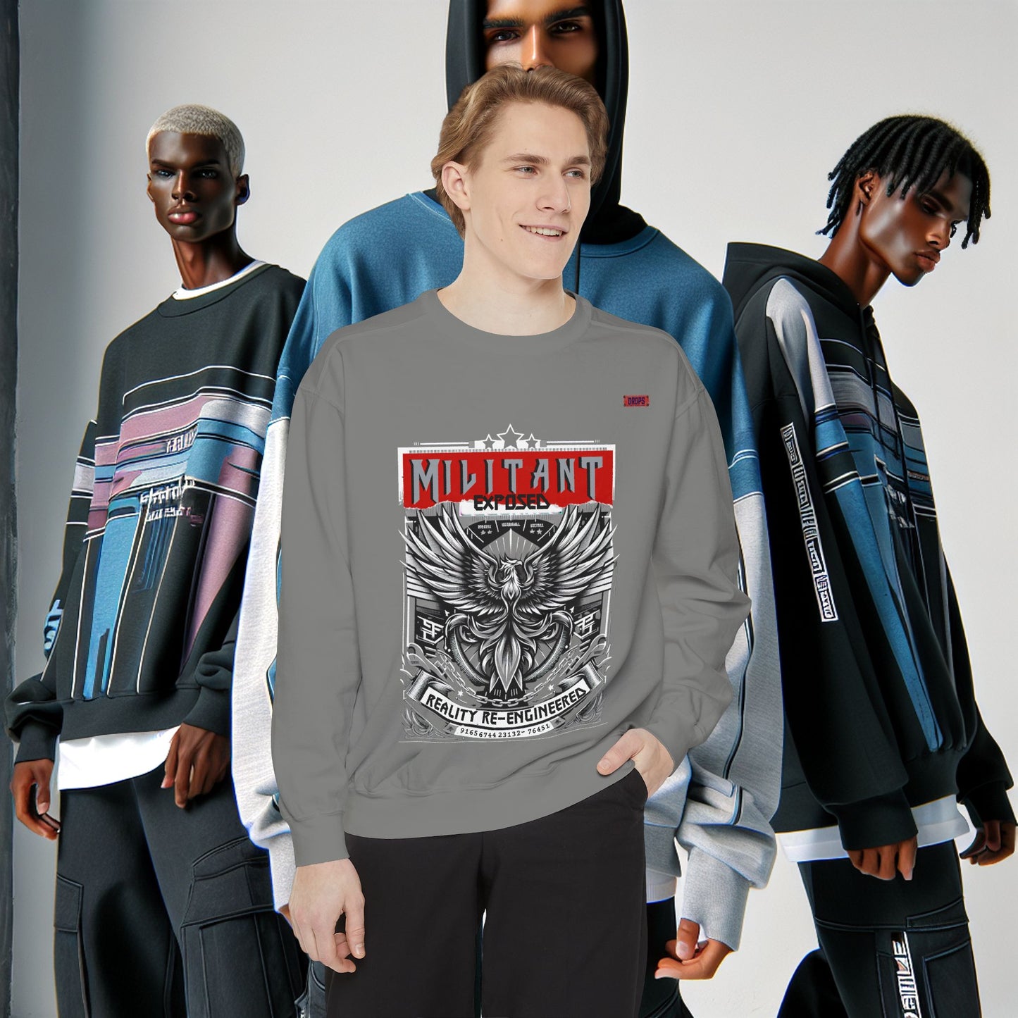 Unisex Garment-Dyed Sweatshirt_ N8+ Series SPW USMWSSFCNSS PT2WW001_ Limited Edition by WesternWaves: