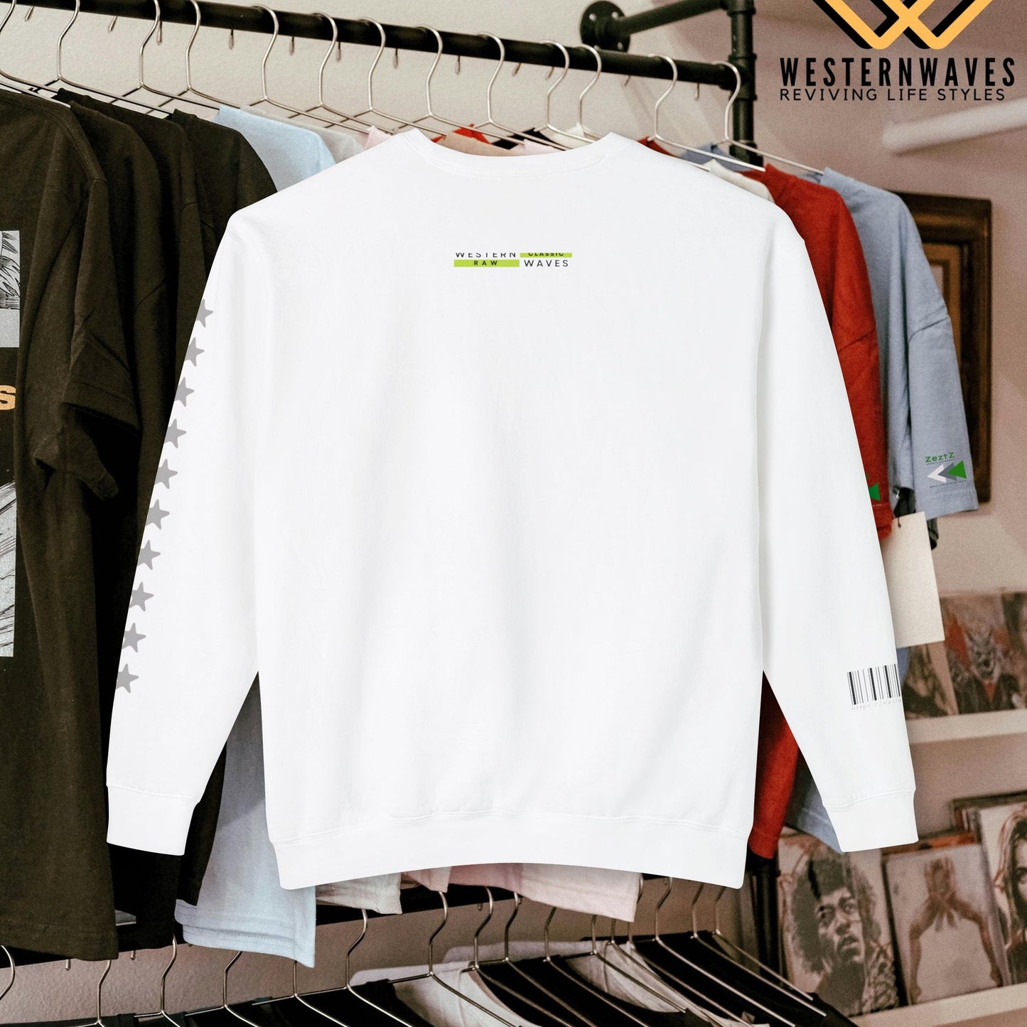 Unisex Lightweight Crewneck Sweatshirt_ N3+ Series ULWCSS PT2WW012_ Limited Edition Unparalleled Quality by WesternWaves: