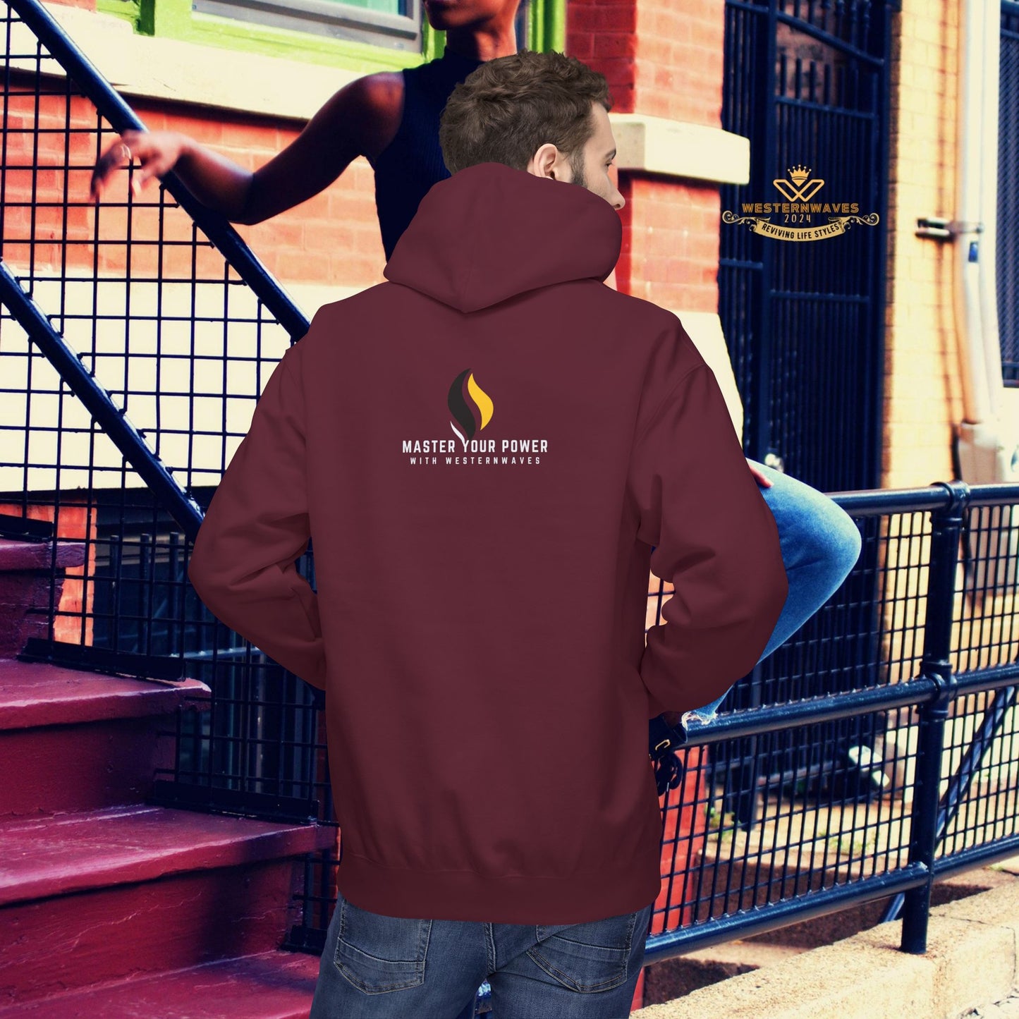 Unisex Midweight Softstyle Fleece Hoodie_ N3+ Series USMWSSFH PT2WW002_ Limited Edition Luxuriously Soft 100% Cotton Face by WesternWaves:
