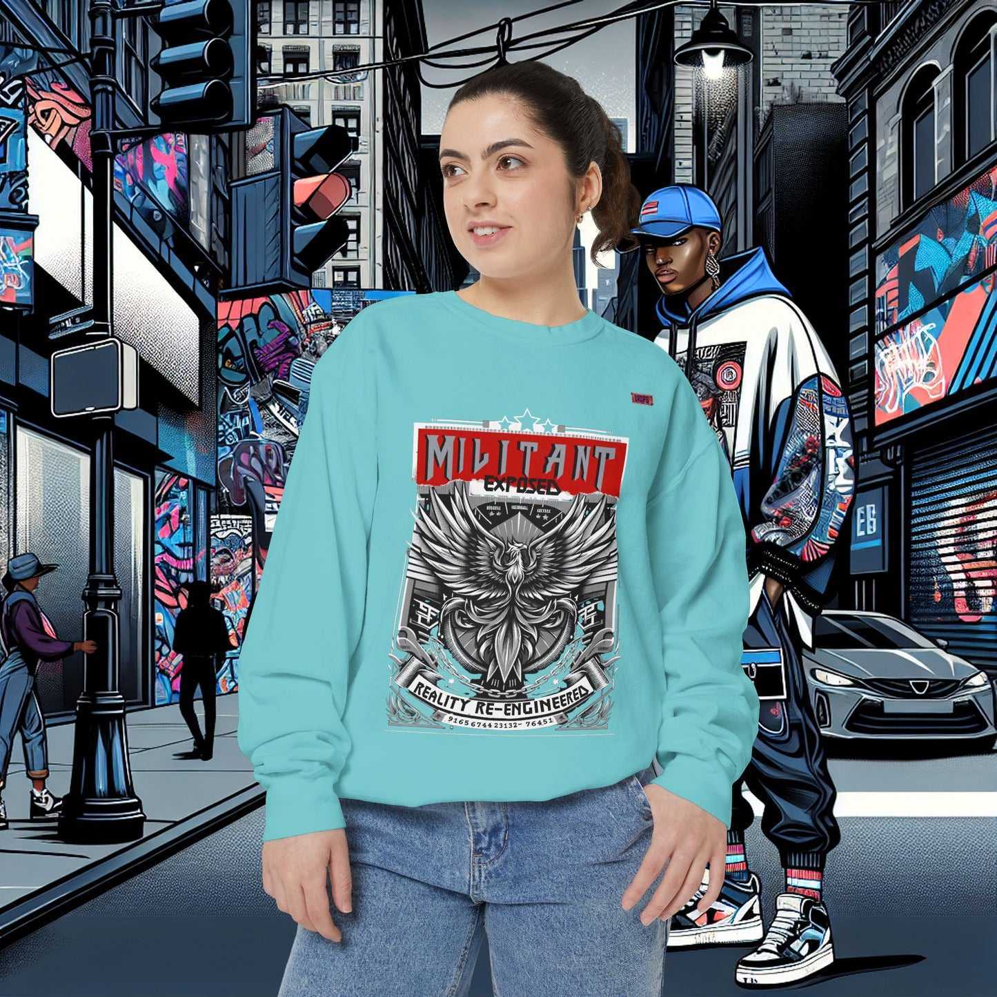 Unisex Garment-Dyed Sweatshirt_ N8+ Series SPW USMWSSFCNSS PT2WW001_ Limited Edition by WesternWaves: