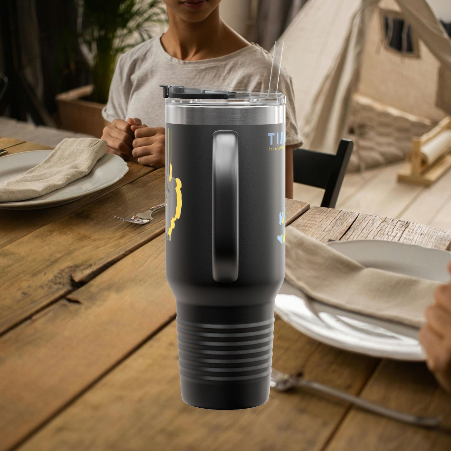 Adventure Insulated Travel Mug_ 40oz with Time & Freedom Design_ N7+ Series AITMUG PT2WW001_ Limited Edition by WesternWaves: