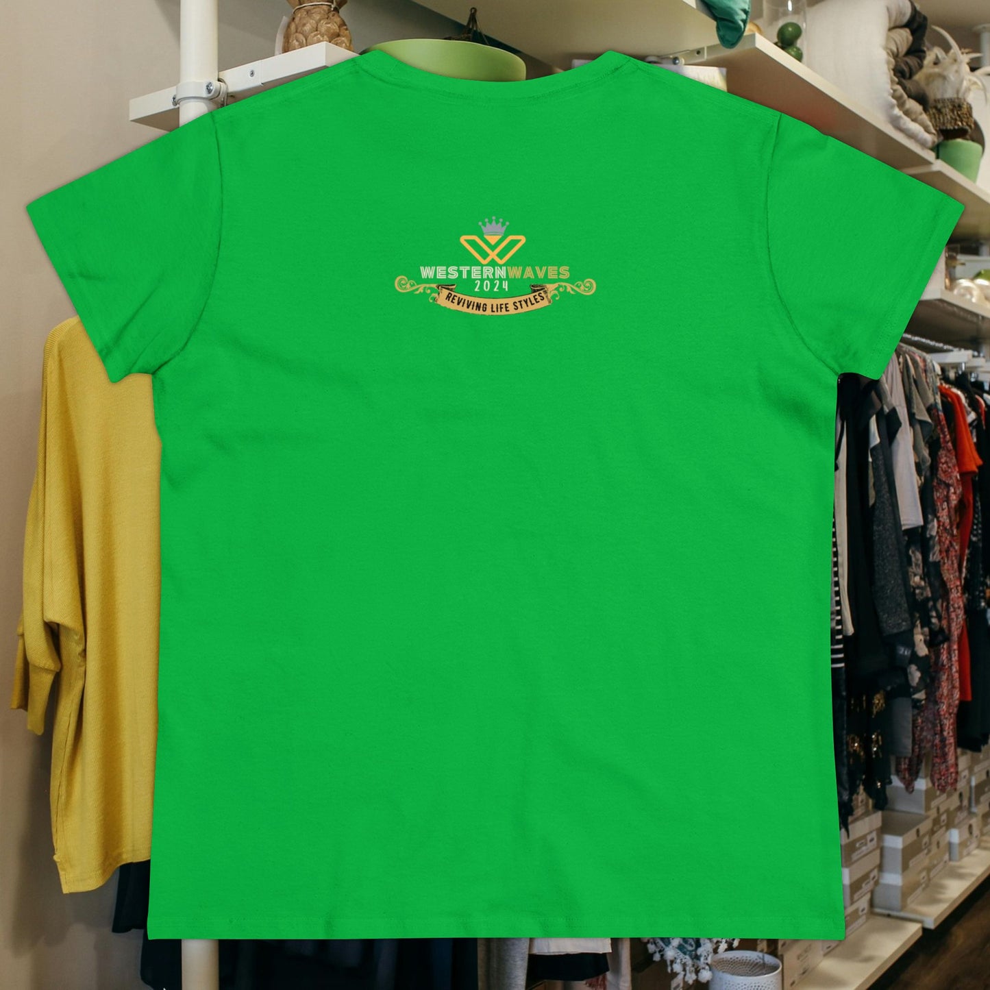 Women's Midweight Cotton Tee_ Essential Comfort_ N2+ Series SSTS PT2WW005_ Limited Edition Perfect Blend of Comfort by WesternWaves: