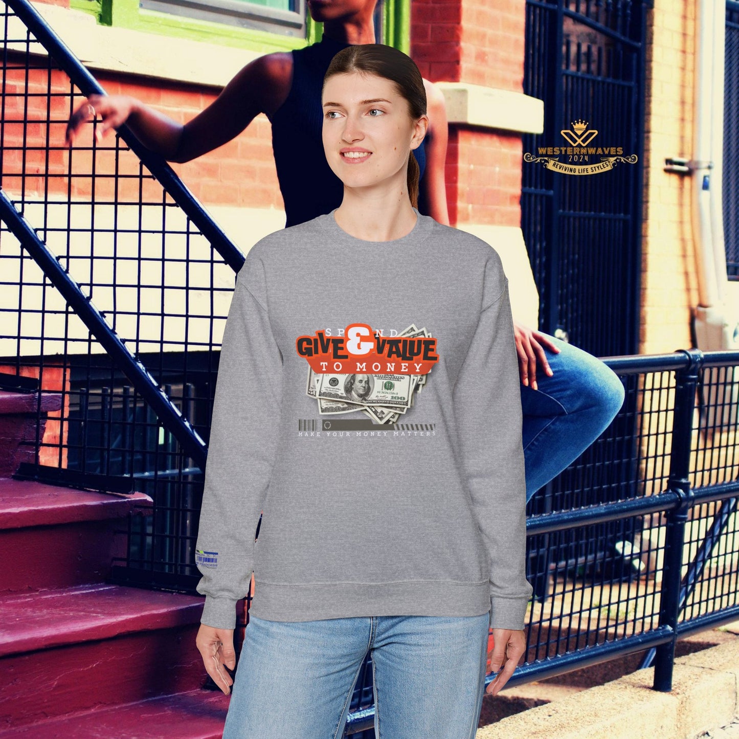 Unisex Heavy Blend™ Crewneck Sweatshirt_ N3+ Series UHBCSS PT2WW035_ Limited Edition Pure Luxury By WesternWaves: