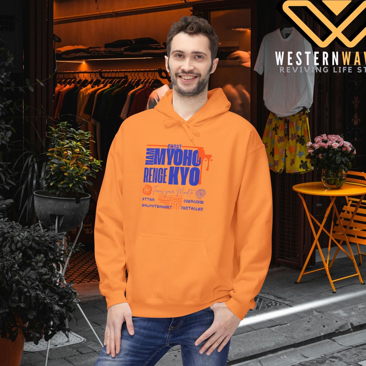 Unisex Midweight Softstyle Fleece Hoodie_ N3+ Series USMWSSFH PT2WW003_ Limited Edition Luxuriously Soft 100% Cotton Face by WesternWaves:
