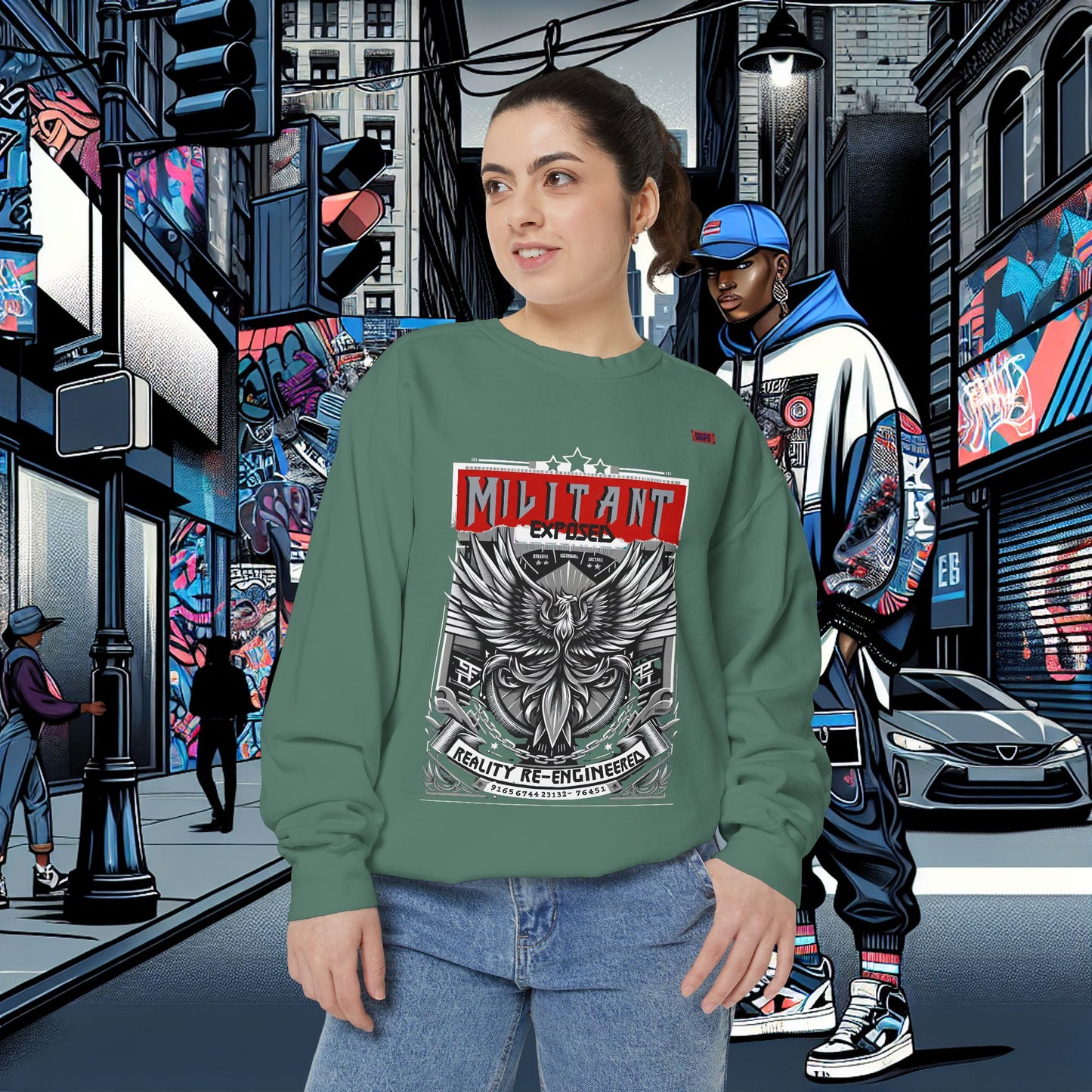 Unisex Garment-Dyed Sweatshirt_ N8+ Series SPW USMWSSFCNSS PT2WW001_ Limited Edition by WesternWaves: