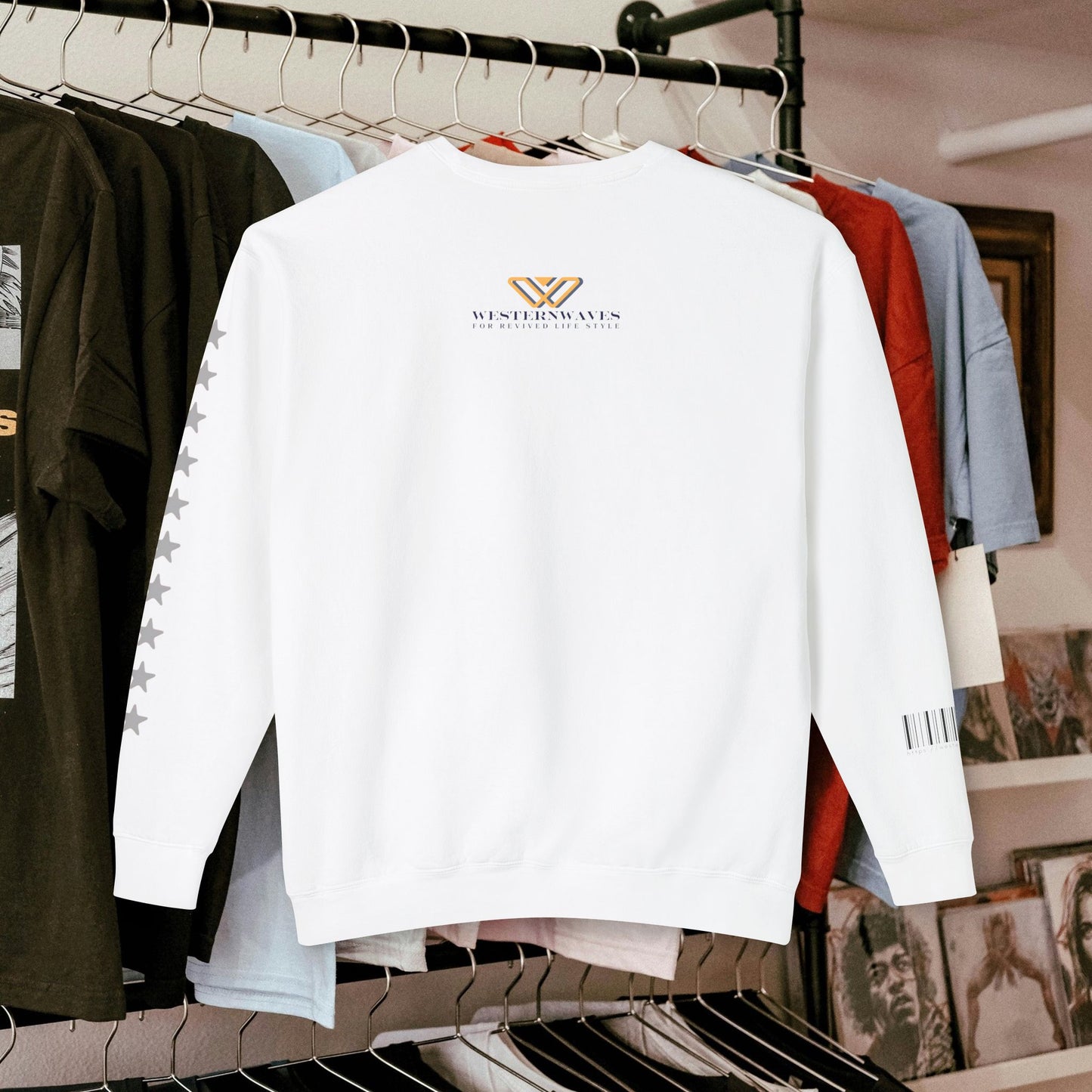 Unisex Lightweight Crewneck Sweatshirt_ N2 Series ULWCSS PT2WW005_Limited Edition Unparalleled Quality by WesternWaves: