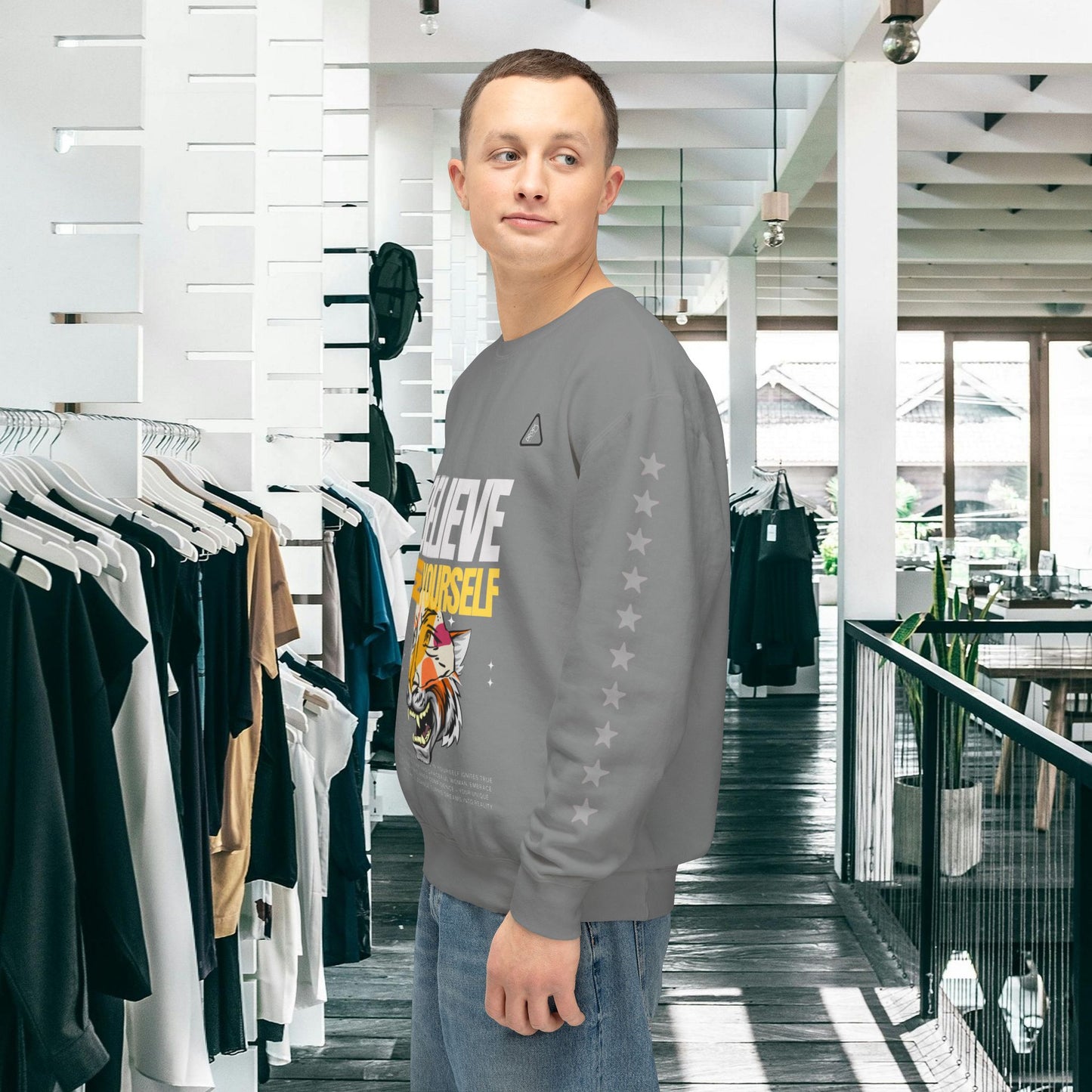 Unisex Lightweight Crewneck Sweatshirt_ N2 Series ULWCSS PT2WW006_ Limited Edition Unparalleled Quality by WesternWaves: