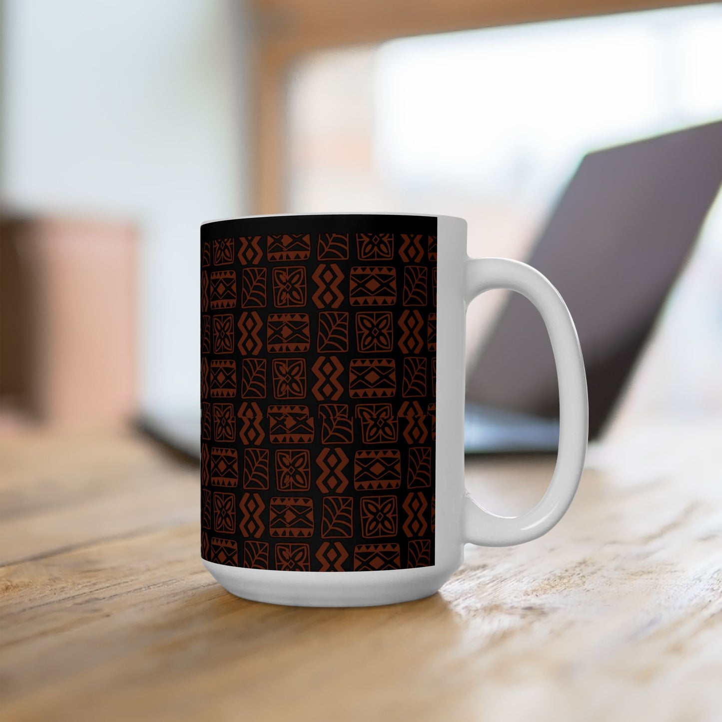 Ceramic Mug 11oz & 15oz_ N7* Series CMUG11OZ&15OZ PT2WW001_ Limited Edition Tribal Pattern Coffee Mug by WestenWaves: