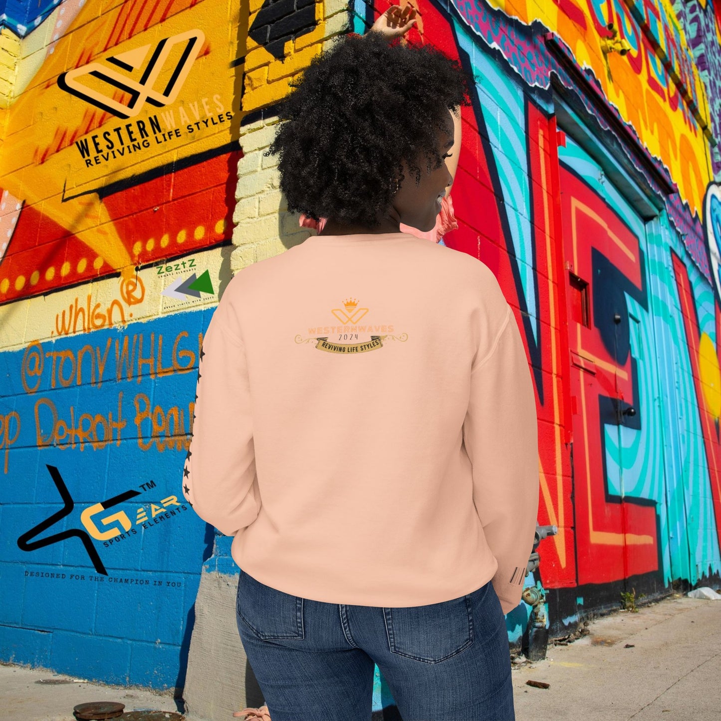 Unisex Lightweight Crewneck Sweatshirt_ N3+ Series ULWCSS PT2WW013_ Limited Edition Conscious Fashion Collaboration by WesternWaves: