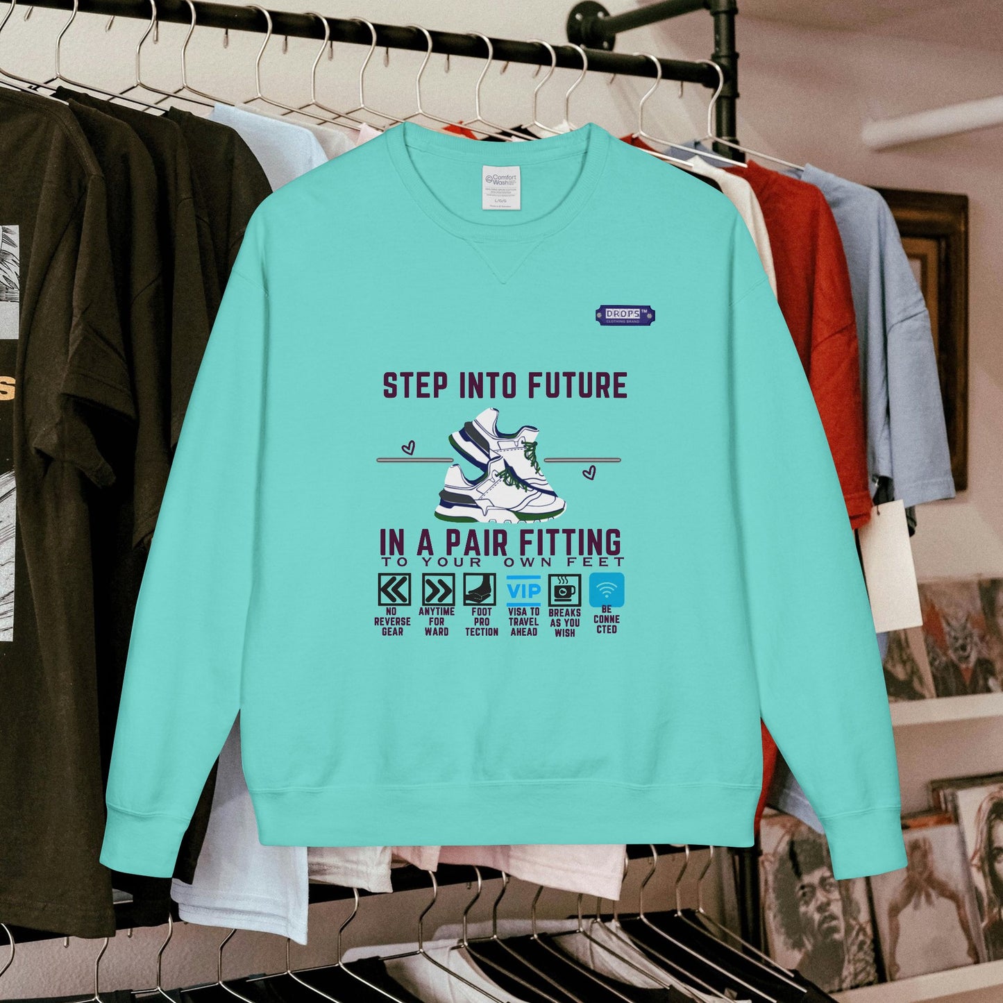 Unisex ComfortWash® Garment Dyed Crewneck Sweatshirt_ N7* Series USCGDCNSS PT2WW001_ Limited Edition Comfort & Retro Flair by WesternWaves:
