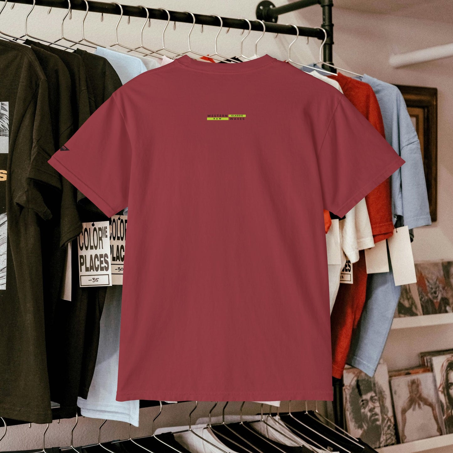 Unisex Garment-Dyed Pocket T-Shirt_ N3+ Series USGDPTS PT2WW001_ Limited Edition Raw Classic by WesternWaves: