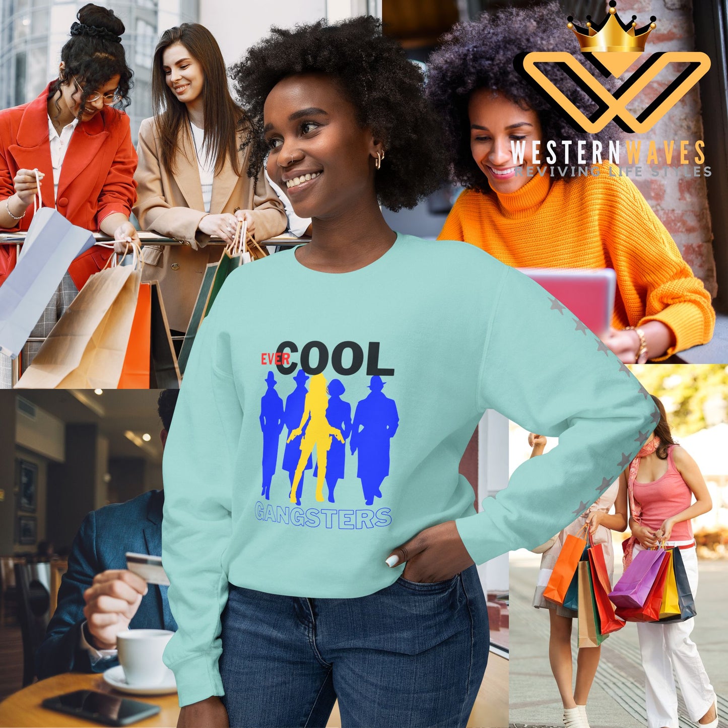 Unisex Lightweight Crewneck Sweatshirt_ N3+ Series ULWCSS PT2WW001_ Limited Edition by WesternWaves: