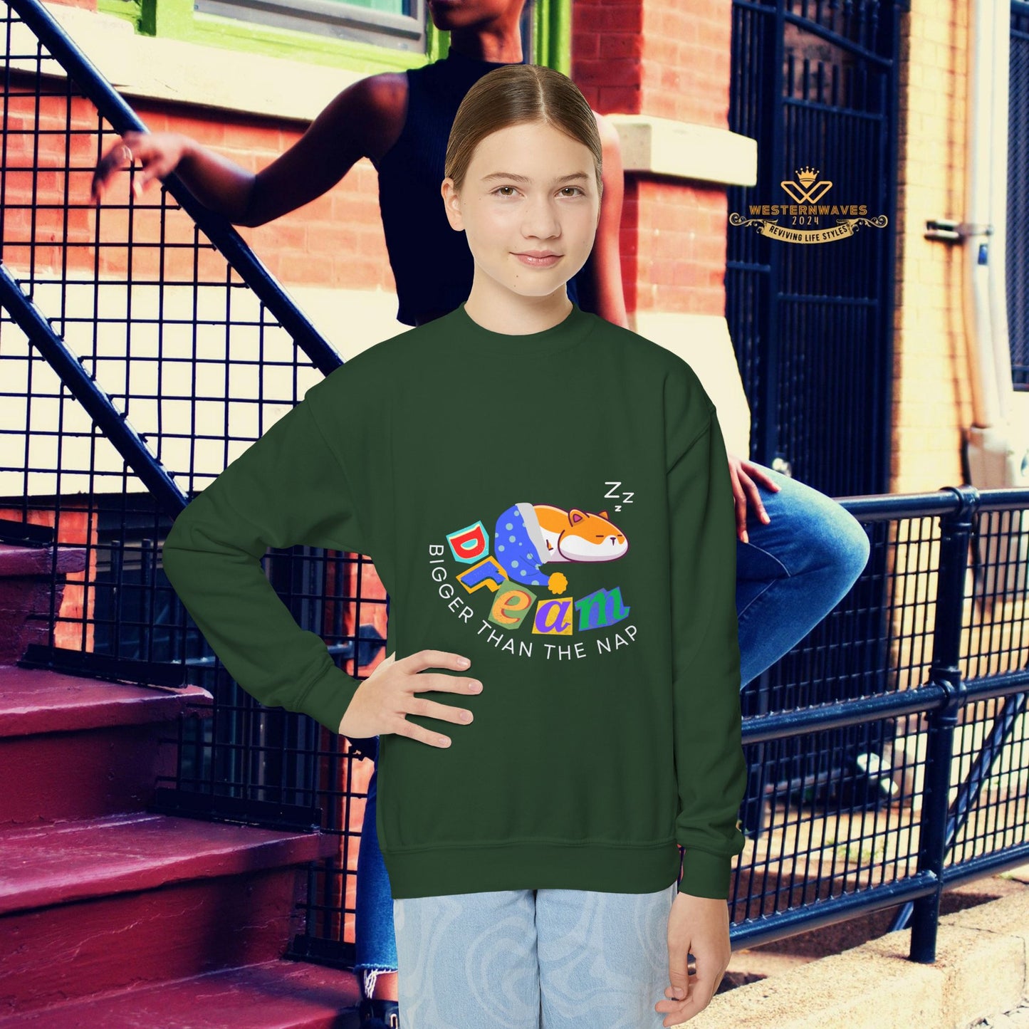 Youth Crewneck Sweatshirt_ N3+ Series YCNSS PT2WW001_ Limited Edition Perfect Companion for the School, Sports & Casual hangouts by WesternWaves: