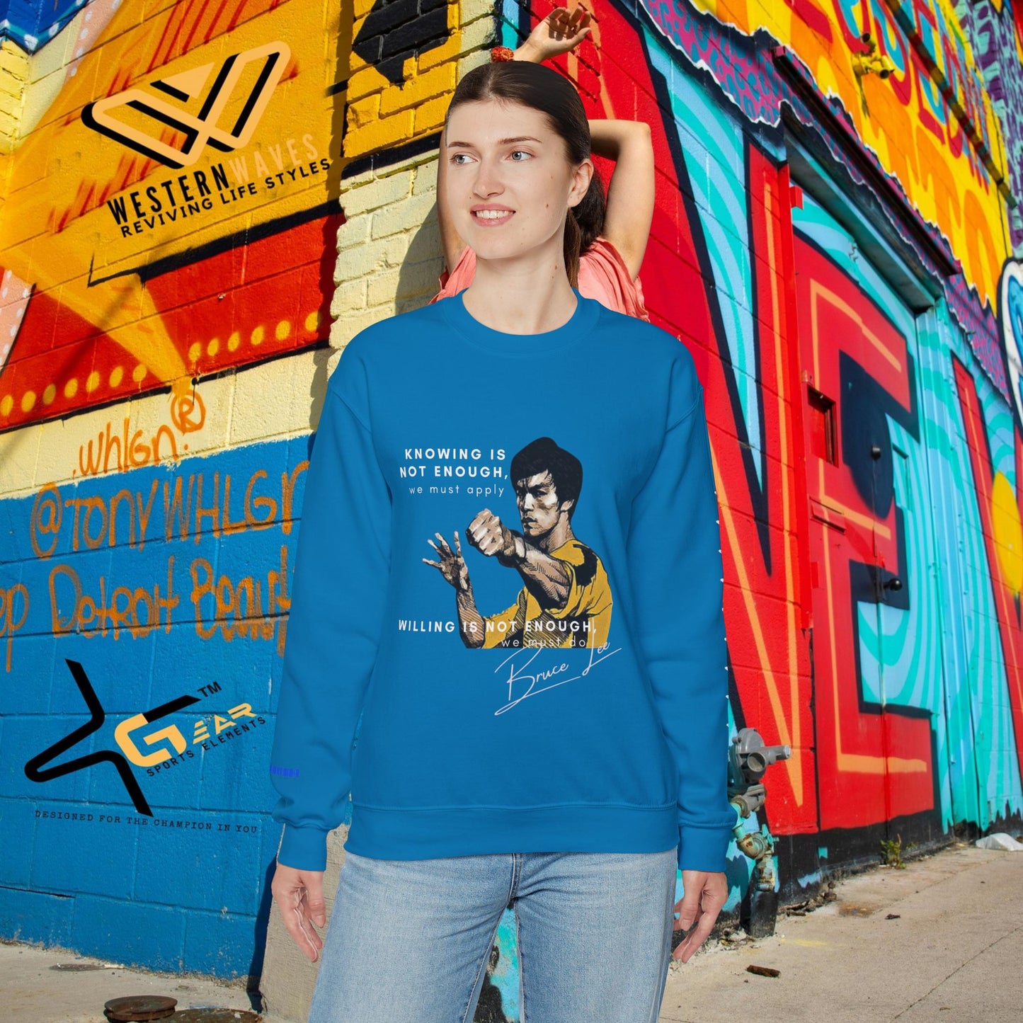 Unisex Heavy Blend™ Crewneck Sweatshirt_ N2+ Sports Series UHBCSS PT2WW009_ Limited Edition ‘Zeztz’ Brand Sports Elements by WesternWaves: