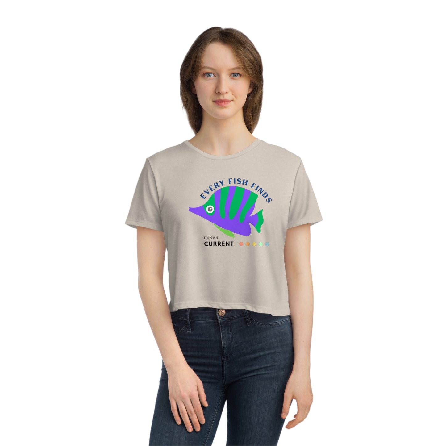 Women's Flowy Cropped Tee_ N+ Series WFCT PT2WW001_ Chic Comfort Tee by Bella + Canvas_ Limited Edition by WesternWaves: