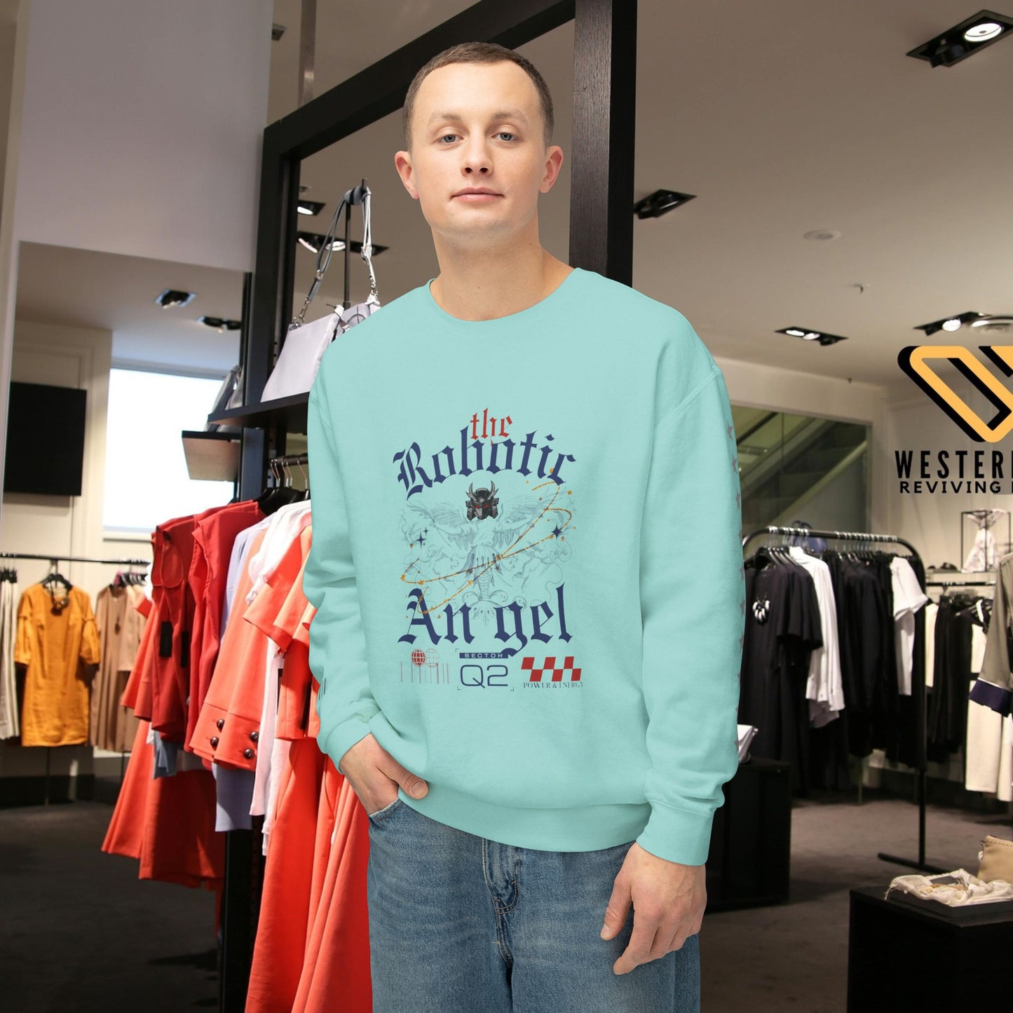 Unisex Lightweight Crewneck Sweatshirt_ N3+ Series ULWCSS PT2WW012_ Limited Edition Unparalleled Quality by WesternWaves: