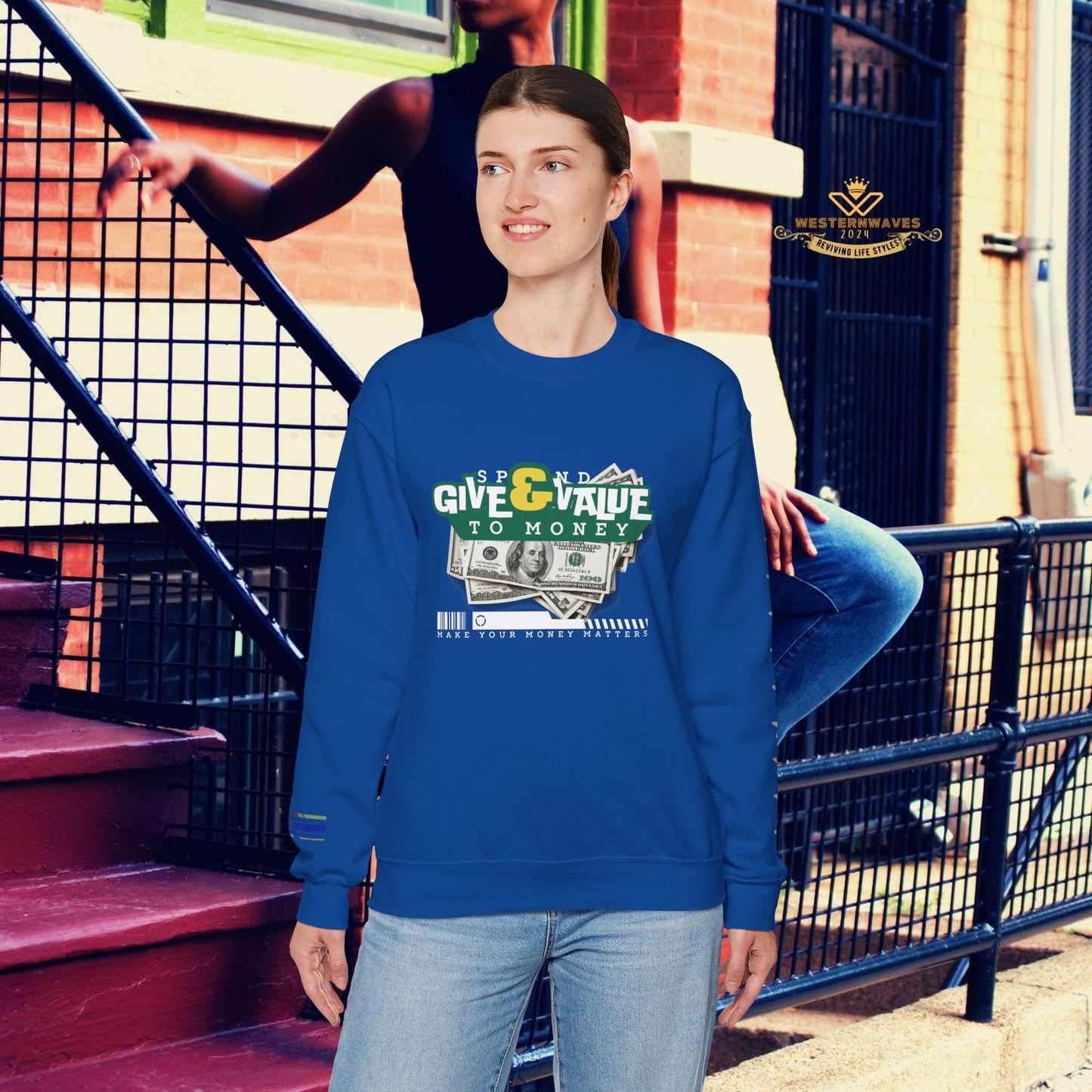 Unisex Heavy Blend™ Crewneck Sweatshirt_ N2+ Series UHBCSS PT2WW037_ Limited Edition Pure Luxury By WesternWaves: