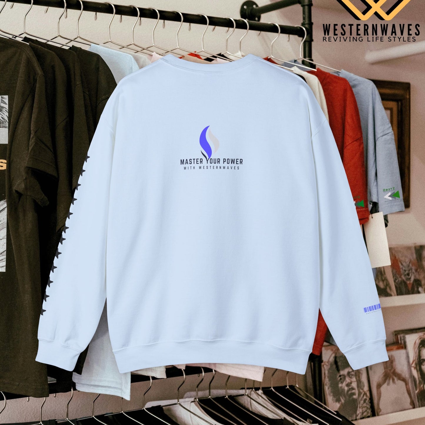 Unisex Heavy Blend™ Crewneck Sweatshirt_ N3+ Series UHBCSS PT2WV010_ Limited Edition Timeless Style by WesternWaves: