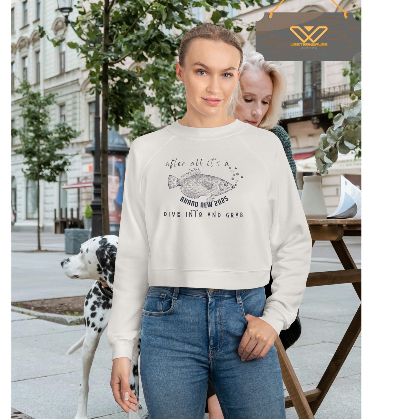 Women's Cropped Fleece Pullover_ N3+ Series WCFPOH PT2WW001_ Limited Edition High-quality Composition Product by WesternWaves: